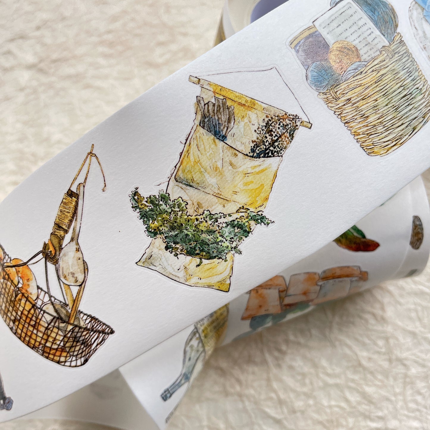 DingDing Vol12【45#Time Imprint】Original Design Pre-Cut Washi/PET Tape Stickers,for Scrapbook Supplies,Journaling,Junk Journal,Bullet Journal,Planner Stickers