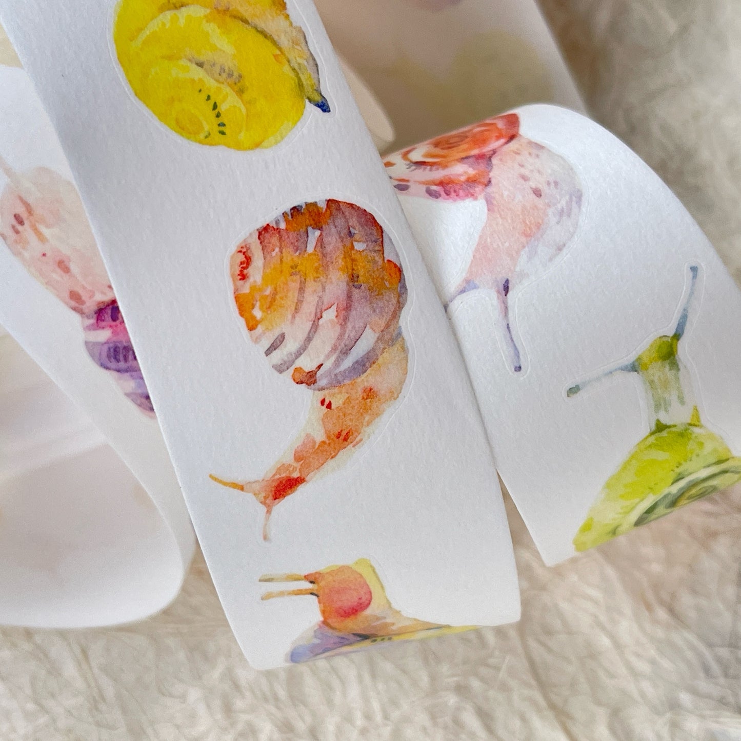 NuNu(DingDing) Vol1【N04 Snail】Salt Style Washi/PET Tape Stickers,for Scrapbook Supplies,Scrapbook Tape Stickers,Junk Journal Supplies