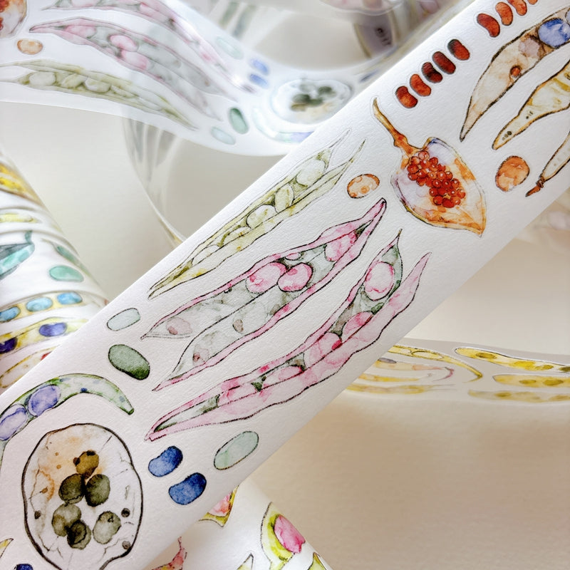 Seahorse Forest Vol.12【A68#Pod】Vintage Scene Original Design Pre-Cut Washi/PET Tape Stickers,for Scrapbook Supplies,Junk Journal Supplies