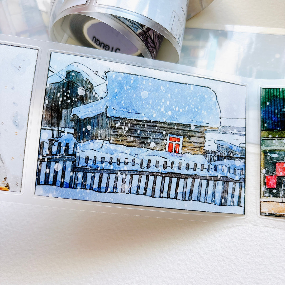 DingDing Vol.17【65#There is Winter】Original Design Pre-Cut Washi/PET Tape Stickers,for Scrapbook Supplies,Journaling,Junk Journal,Bullet Journal,Planner Stickers