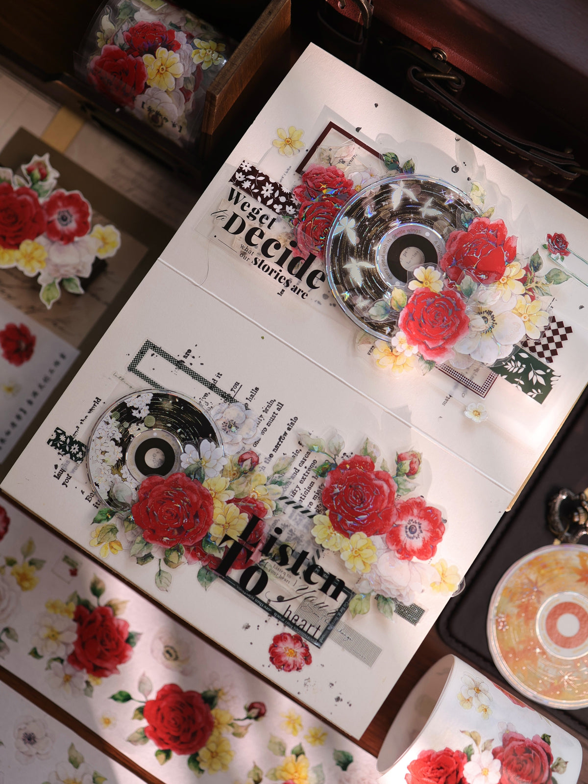 YiEr Vol18【A Brief Sketch】Pre-cut Orginal Design Base Border Washi Tape and PET Stickers