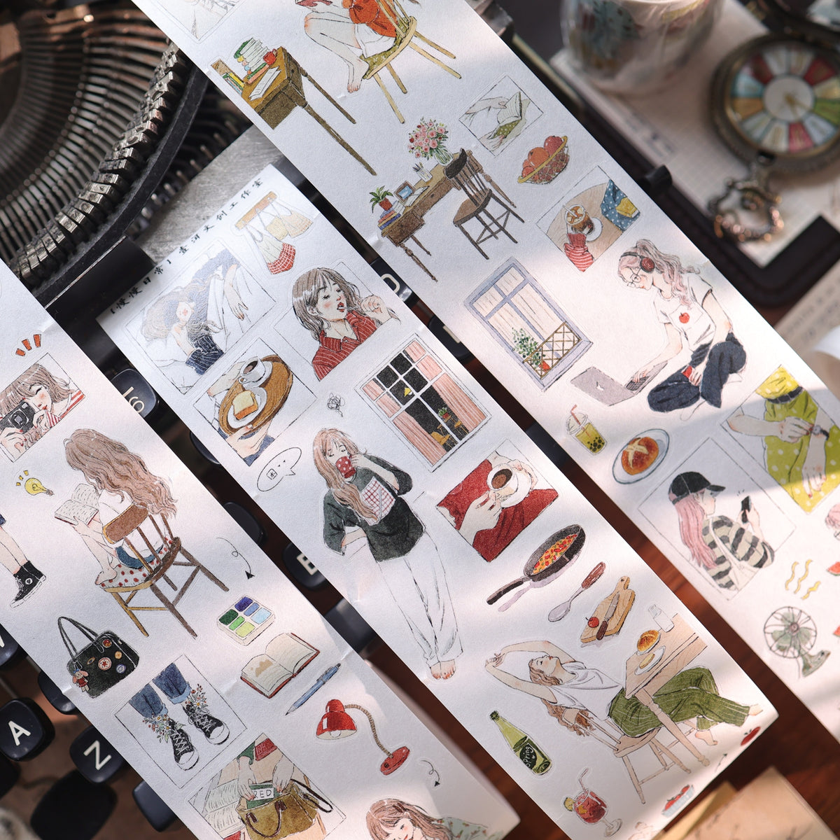 YiEr Vol18【Slow Daily Life】Salt Series Pre-cut Orginal Design Travel Character Storyboard Washi Tape and PET Stickers