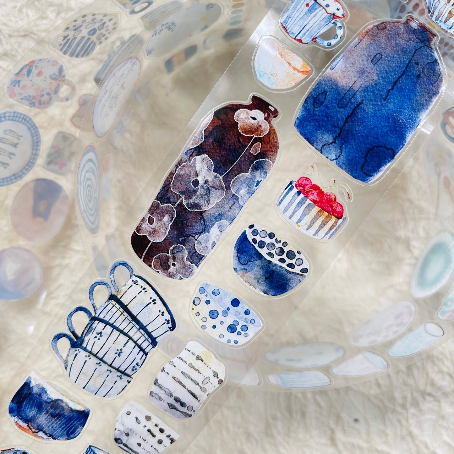 NuNu(DingDing) Vol1【N01 Shallow Cup of Clear Joy】Salt Style Washi/PET Tape Stickers,for Scrapbook Supplies,Scrapbook Tape Stickers,Junk Journal Supplies