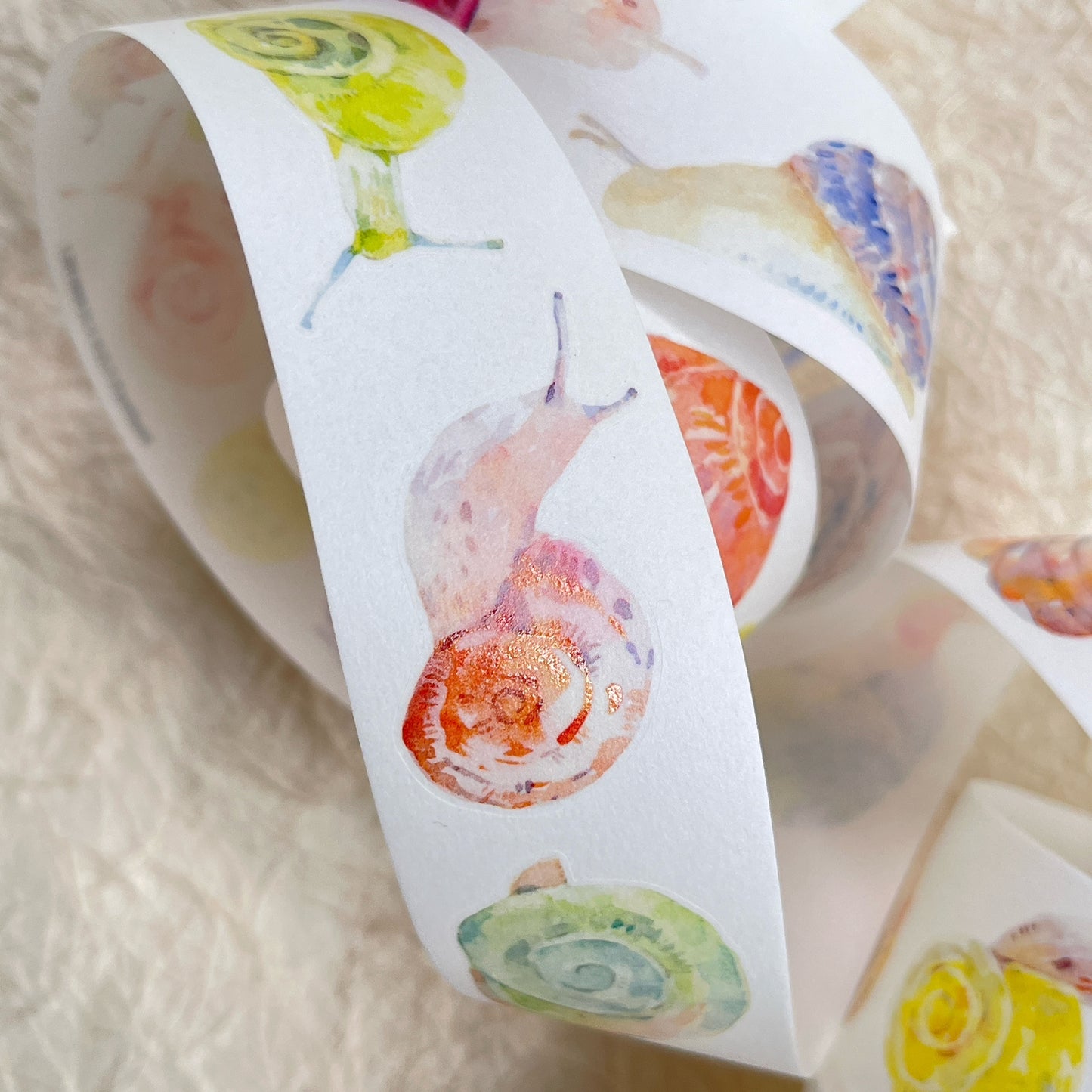 NuNu(DingDing) Vol1【N04 Snail】Salt Style Washi/PET Tape Stickers,for Scrapbook Supplies,Scrapbook Tape Stickers,Junk Journal Supplies