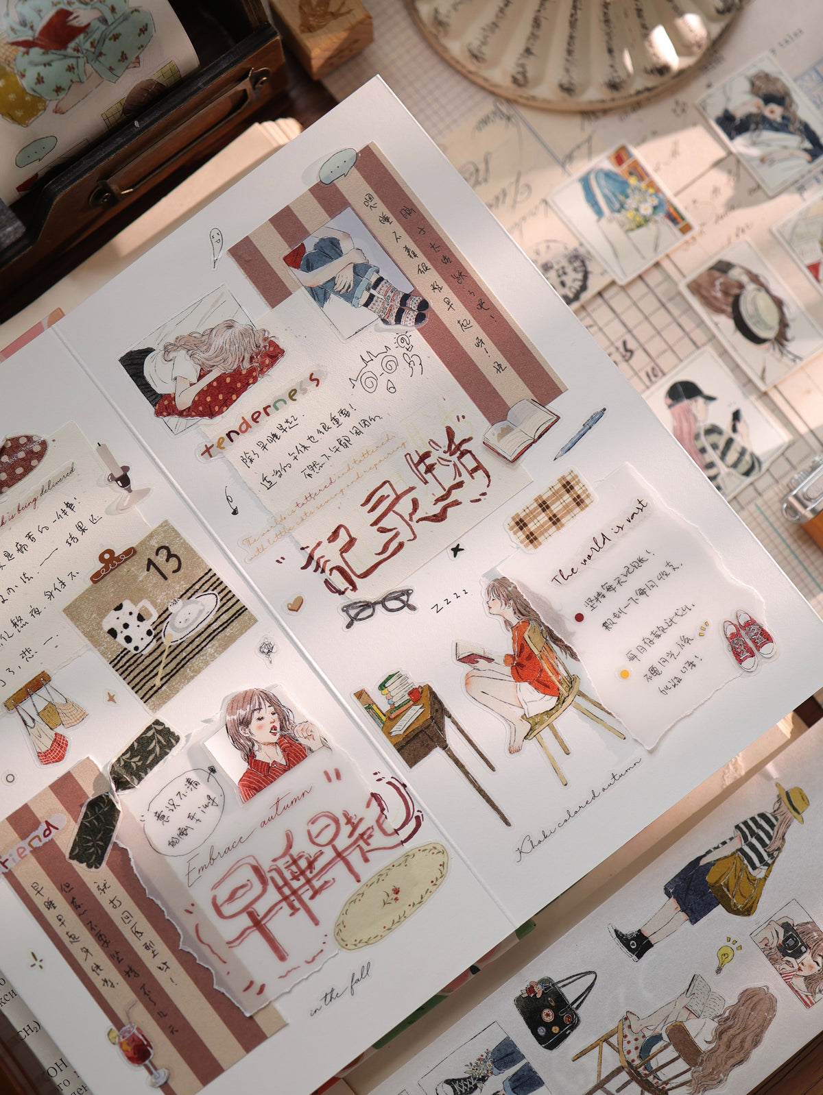 YiEr Vol18【Slow Daily Life】Salt Series Pre-cut Orginal Design Travel Character Storyboard Washi Tape and PET Stickers