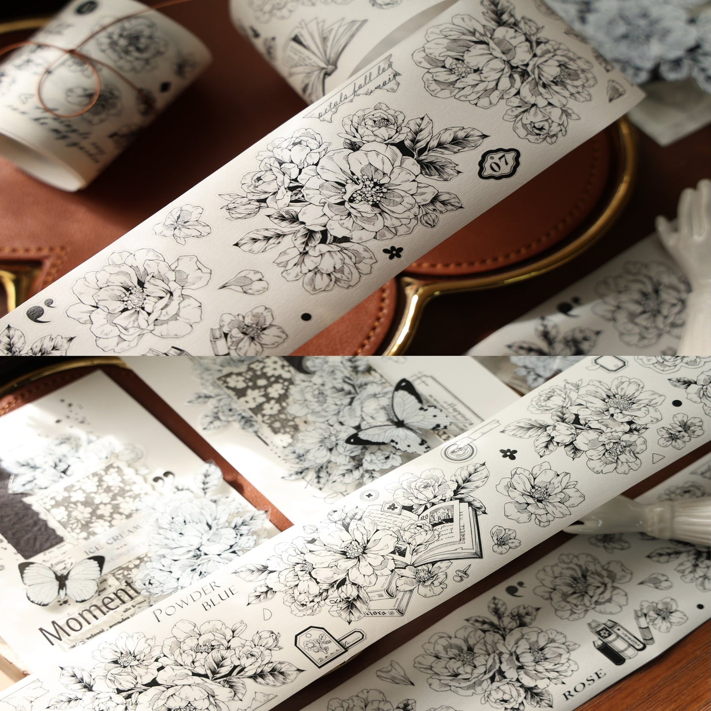 YiEr Vol16【Flower Language Collection】Floral Washi Tape and PET Stickers