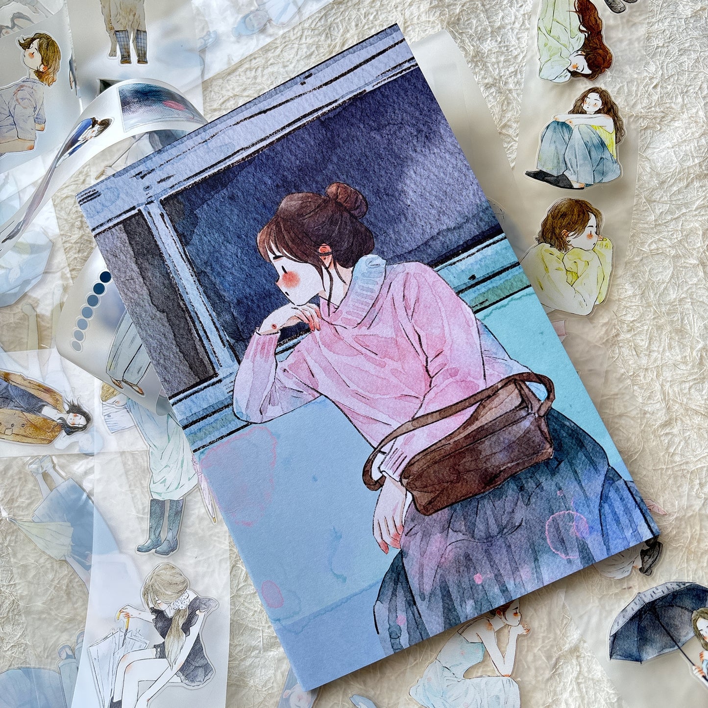 DingDing Vol14【8 Pcs 21x14.2cm,0.75kg A5 Notebook】,Washi Sticker Book,Passport, Blank Inner Pages,for Junk Journal,Journaling,Scrapbooking