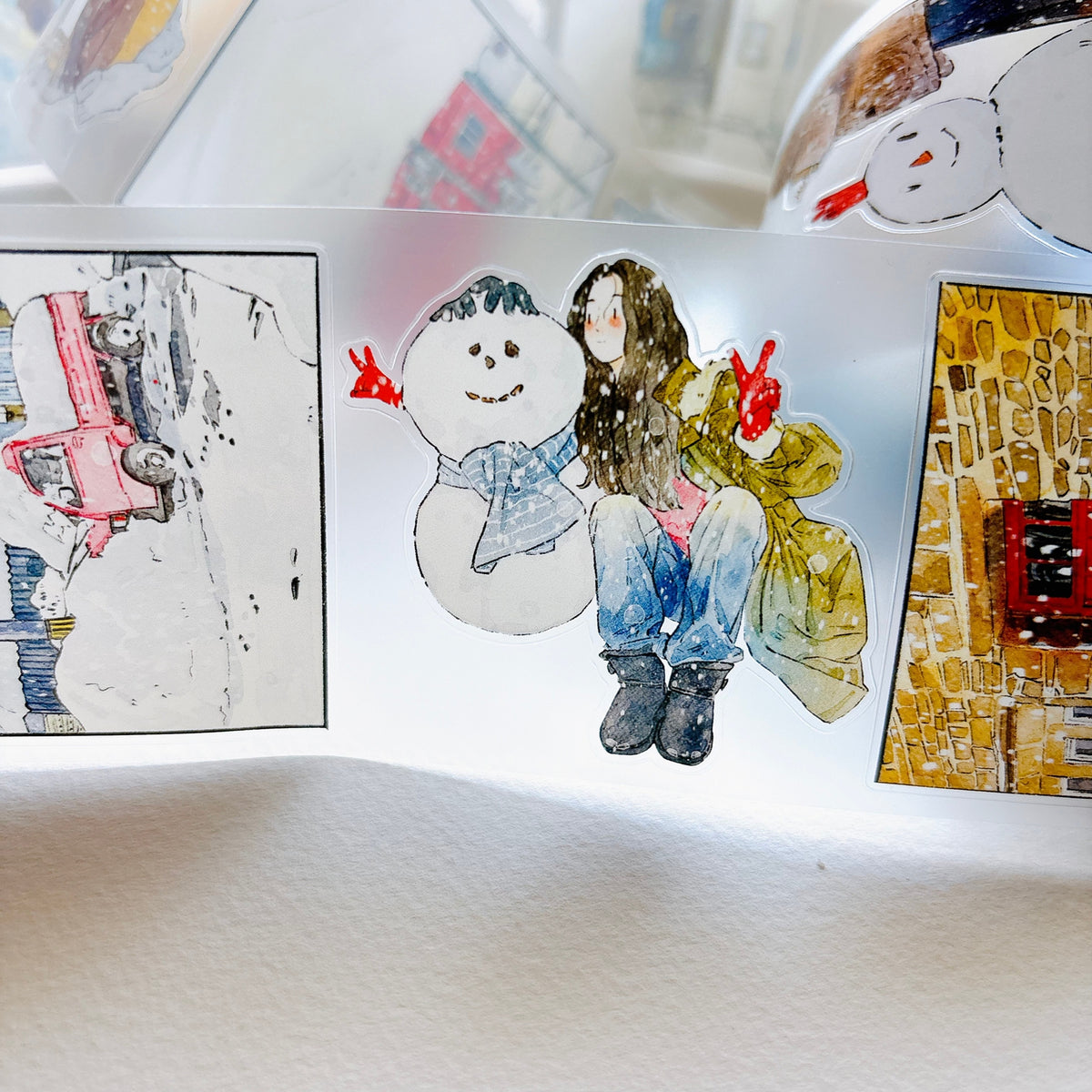 DingDing Vol.17【65#There is Winter】Original Design Pre-Cut Washi/PET Tape Stickers,for Scrapbook Supplies,Journaling,Junk Journal,Bullet Journal,Planner Stickers