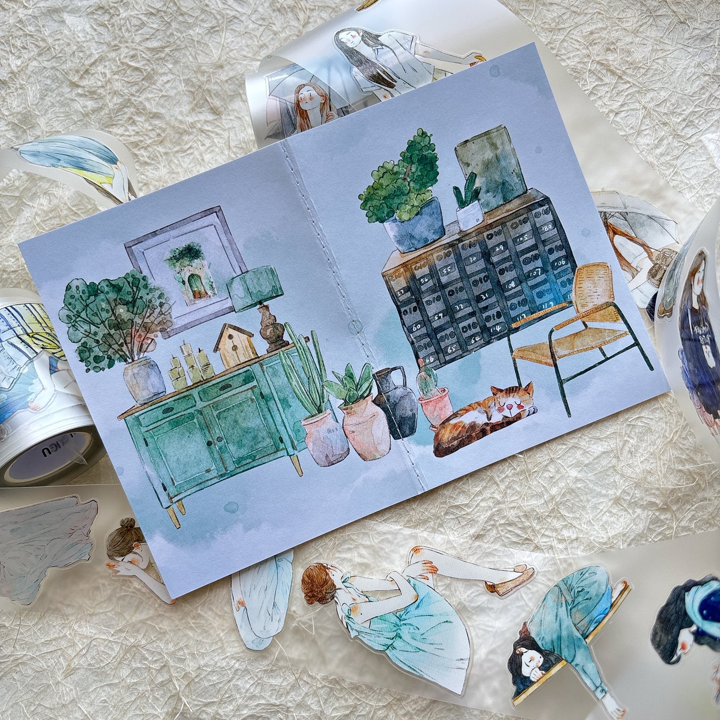 DingDing Vol9【8 Pcs 9*12.5cm Person Cover Travel Notebook】,Washi Sticker Book,Passport, Blank Inner Pages,for Junk Journal,Journaling,Scrapbooking