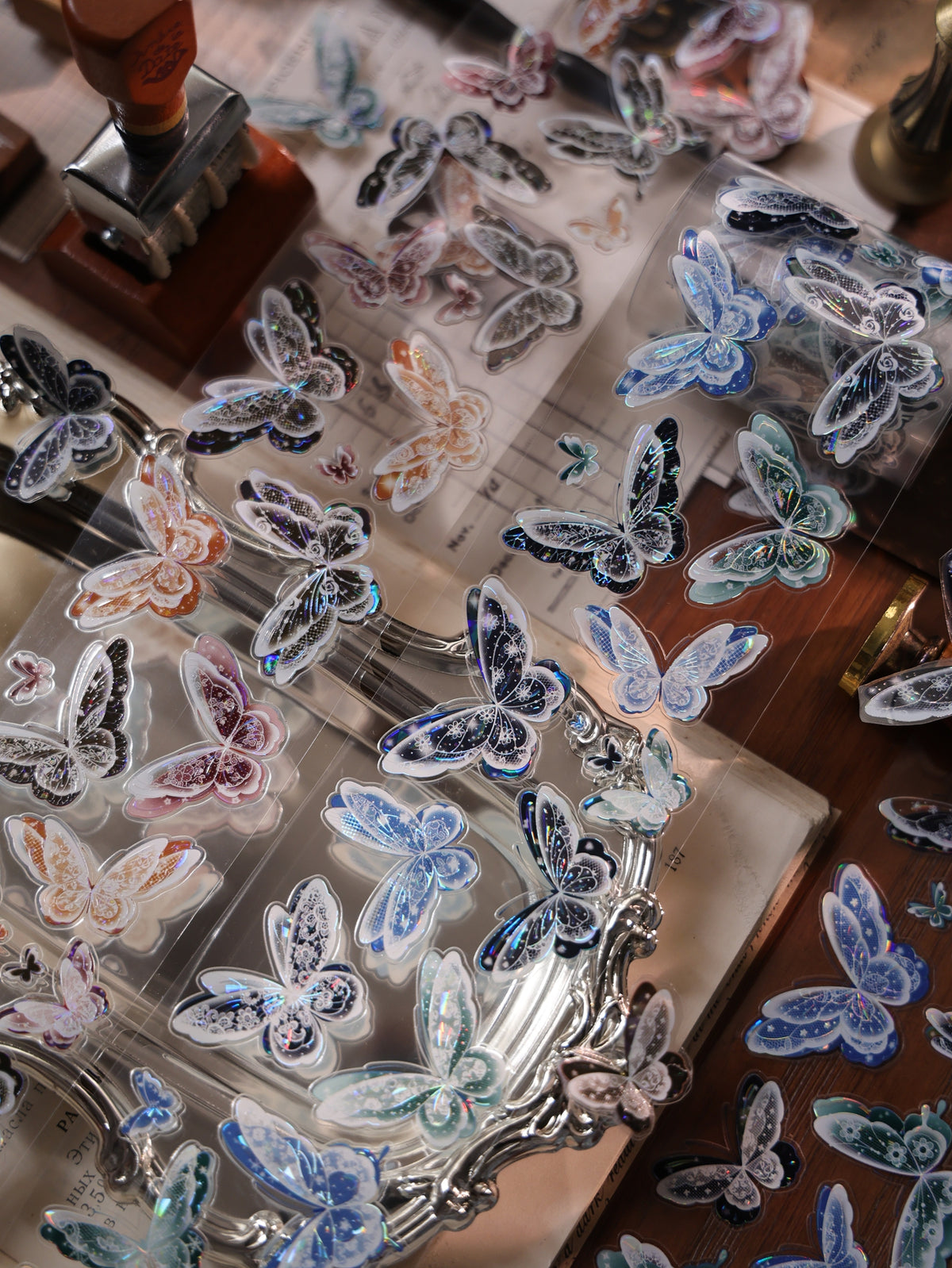 YiEr Vol18【Glasswing Butterfly】Pre-cut Orginal Design Butterfly Washi Tape and PET Stickers