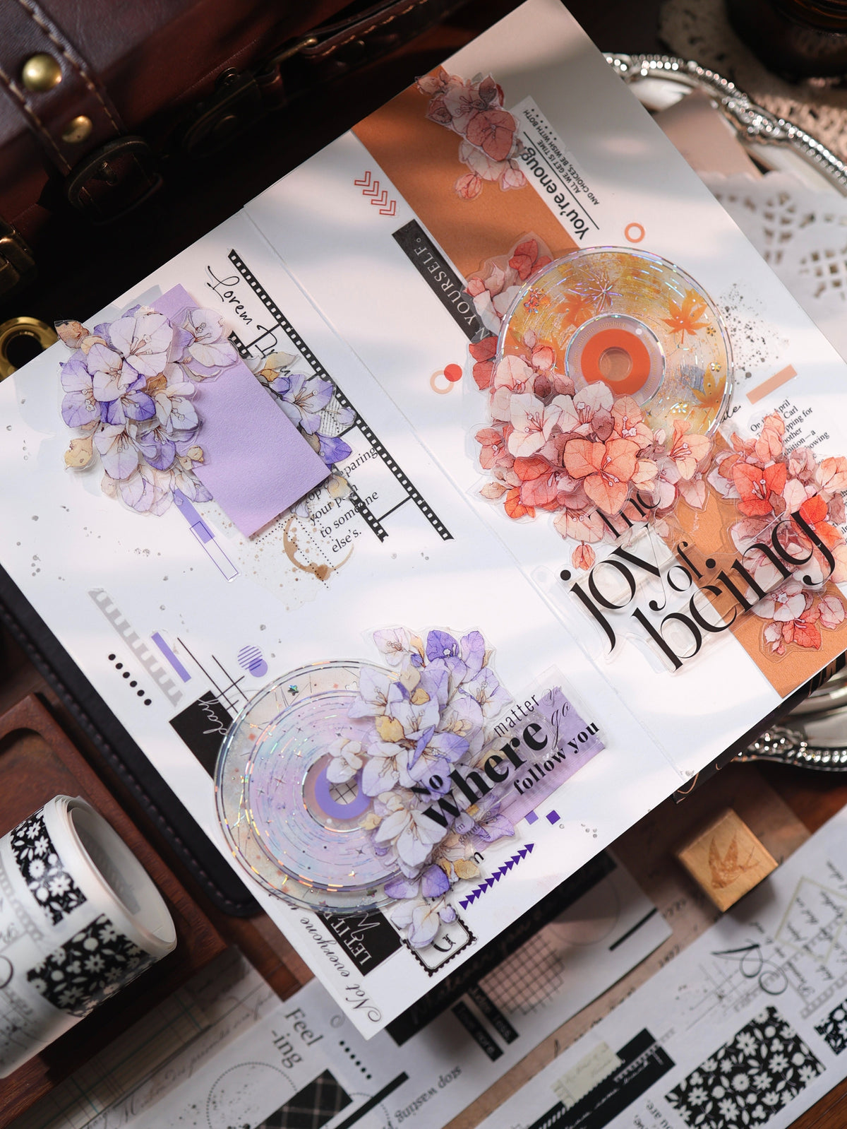 YiEr Vol18【Old Page Notes】Pre-cut Orginal Design Base Text Border Washi Tape and PET Stickers