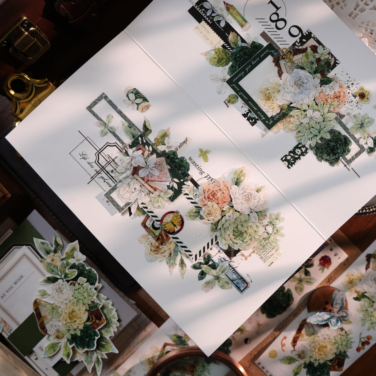 YiEr Vol18【Flower Box】Pre-cut Orginal Design Follower Washi Tape and PET Stickers