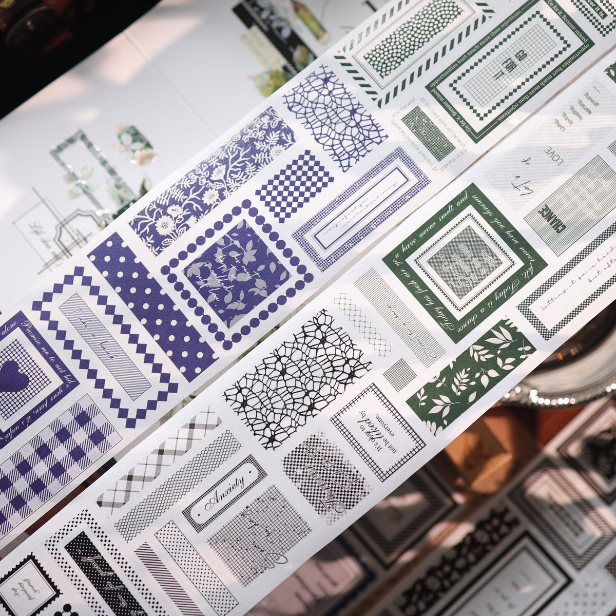 YiEr Vol18【A Brief Sketch】Pre-cut Orginal Design Base Border Washi Tape and PET Stickers