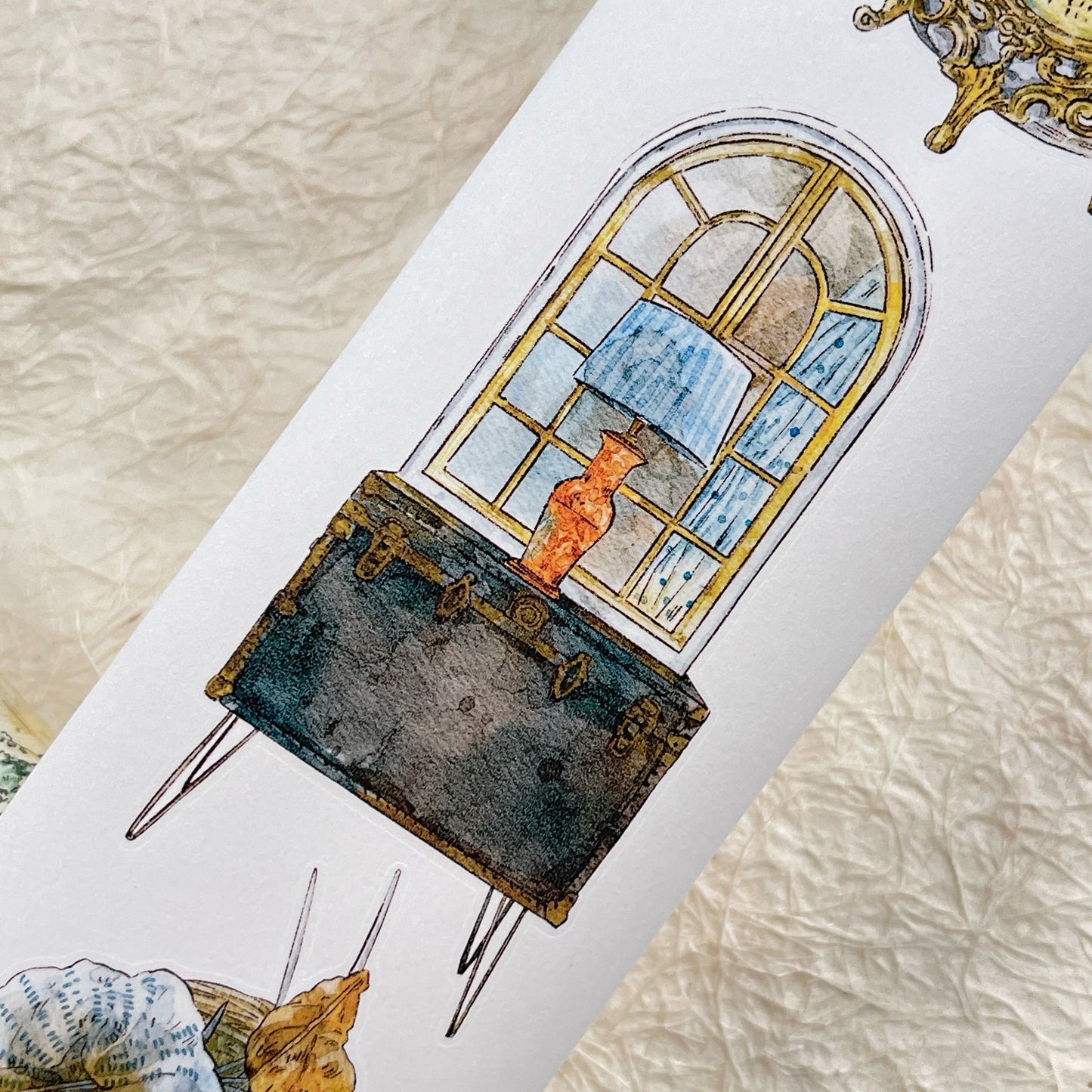 DingDing Vol12【45#Time Imprint】Original Design Pre-Cut Washi/PET Tape Stickers,for Scrapbook Supplies,Journaling,Junk Journal,Bullet Journal,Planner Stickers