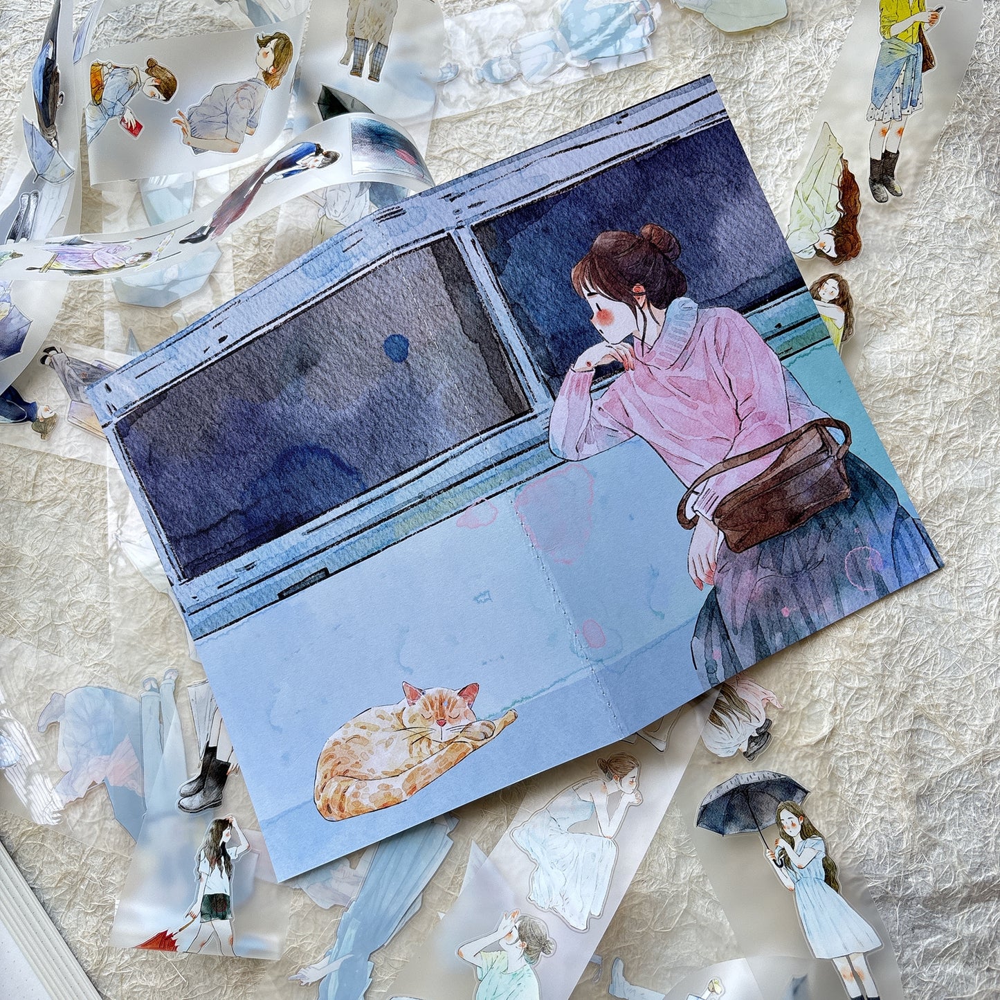 DingDing Vol14【8 Pcs 21x14.2cm,0.75kg A5 Notebook】,Washi Sticker Book,Passport, Blank Inner Pages,for Junk Journal,Journaling,Scrapbooking