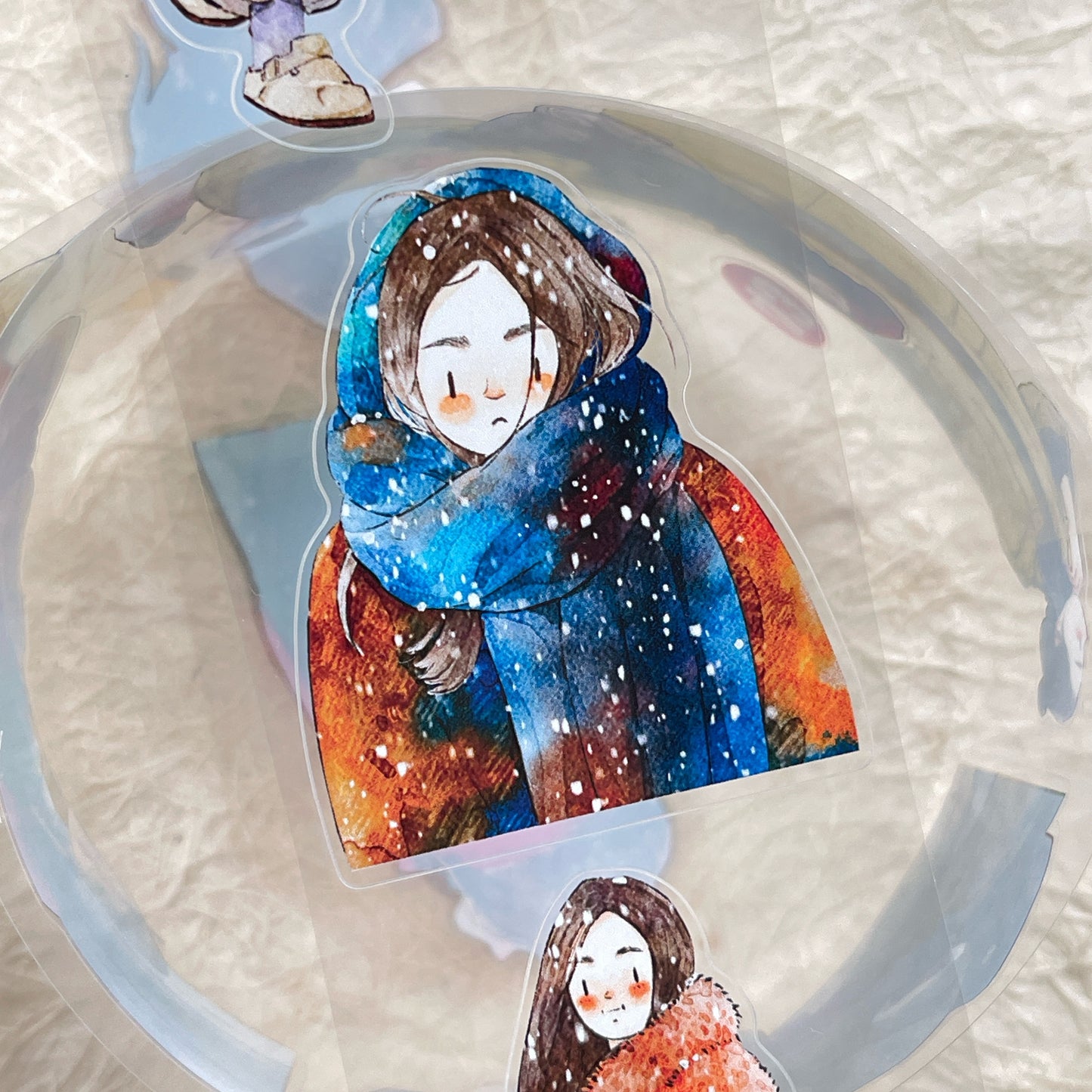 DingDing Vol12【43#Winter Day】Original Design Pre-Cut Washi/PET Tape Stickers,for Scrapbook Supplies,Journaling,Junk Journal,Bullet Journal,Planner Stickers