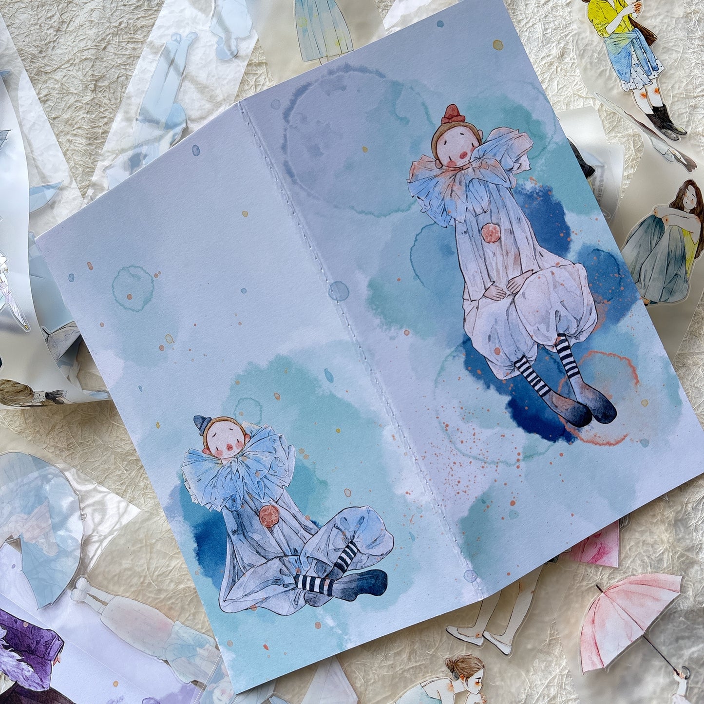 DingDing Vol14【10 Pcs 21x11cm,0.7kg TN Notebook】,Washi Sticker Book,Passport, Blank Inner Pages,for Junk Journal,Journaling,Scrapbooking