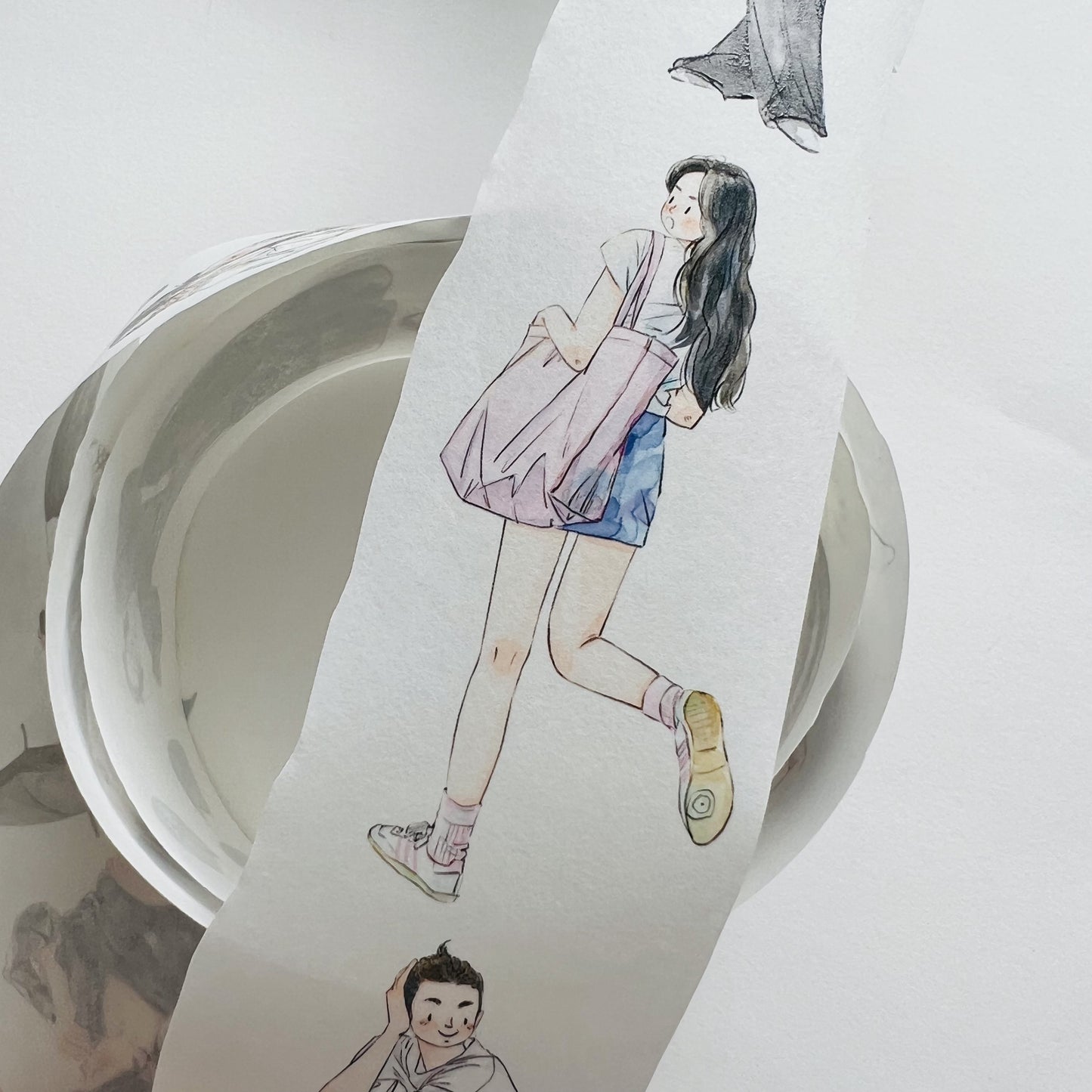 DingDing Vol3【8#Small Wardrobe】Original Character Design Vintage Casualness Girl Washi PET Tape