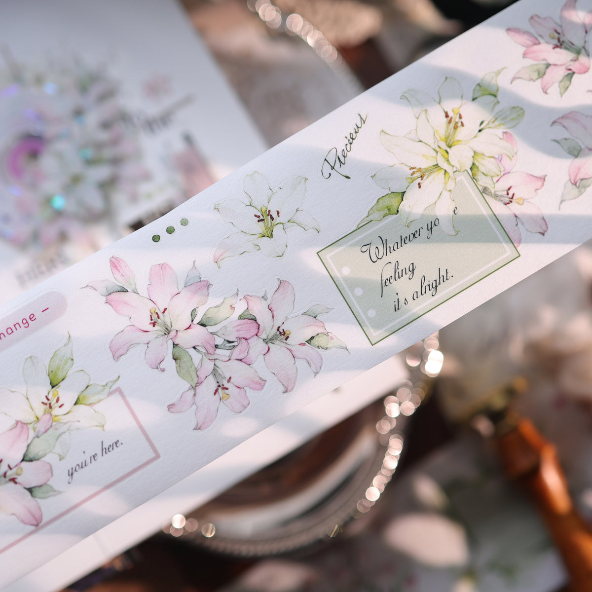 YiEr Vol18【Faint-Mist Lily】Pre-cut Orginal Design Follower Washi Tape and PET Stickers
