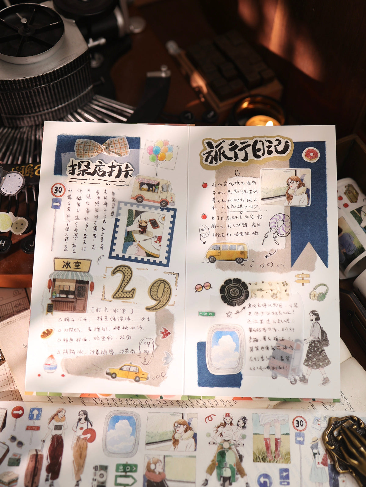 YiEr Vol18【Journey】Salt Series Pre-cut Orginal Design Travel Character Storyboard Washi Tape and PET Stickers