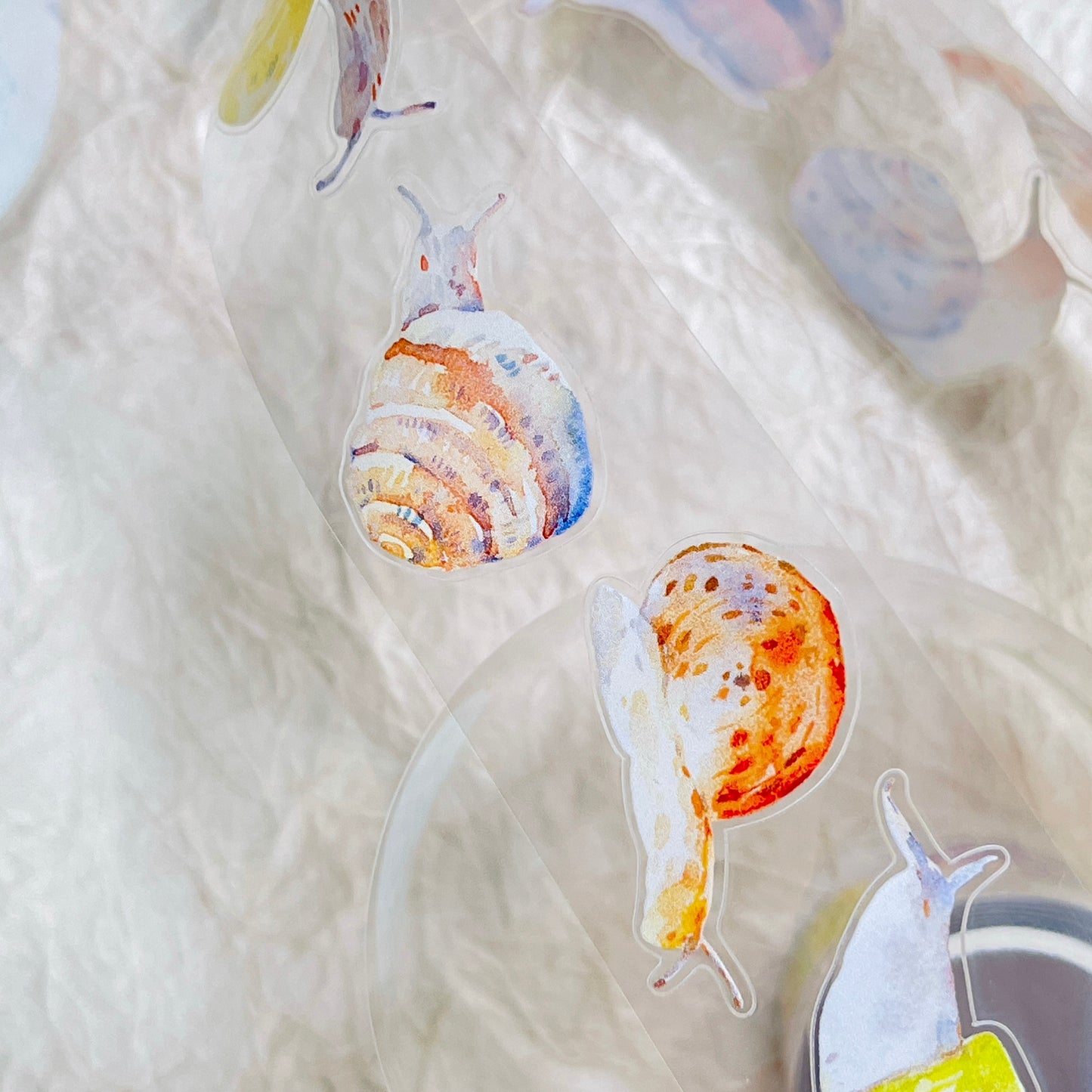 NuNu(DingDing) Vol1【N04 Snail】Salt Style Washi/PET Tape Stickers,for Scrapbook Supplies,Scrapbook Tape Stickers,Junk Journal Supplies