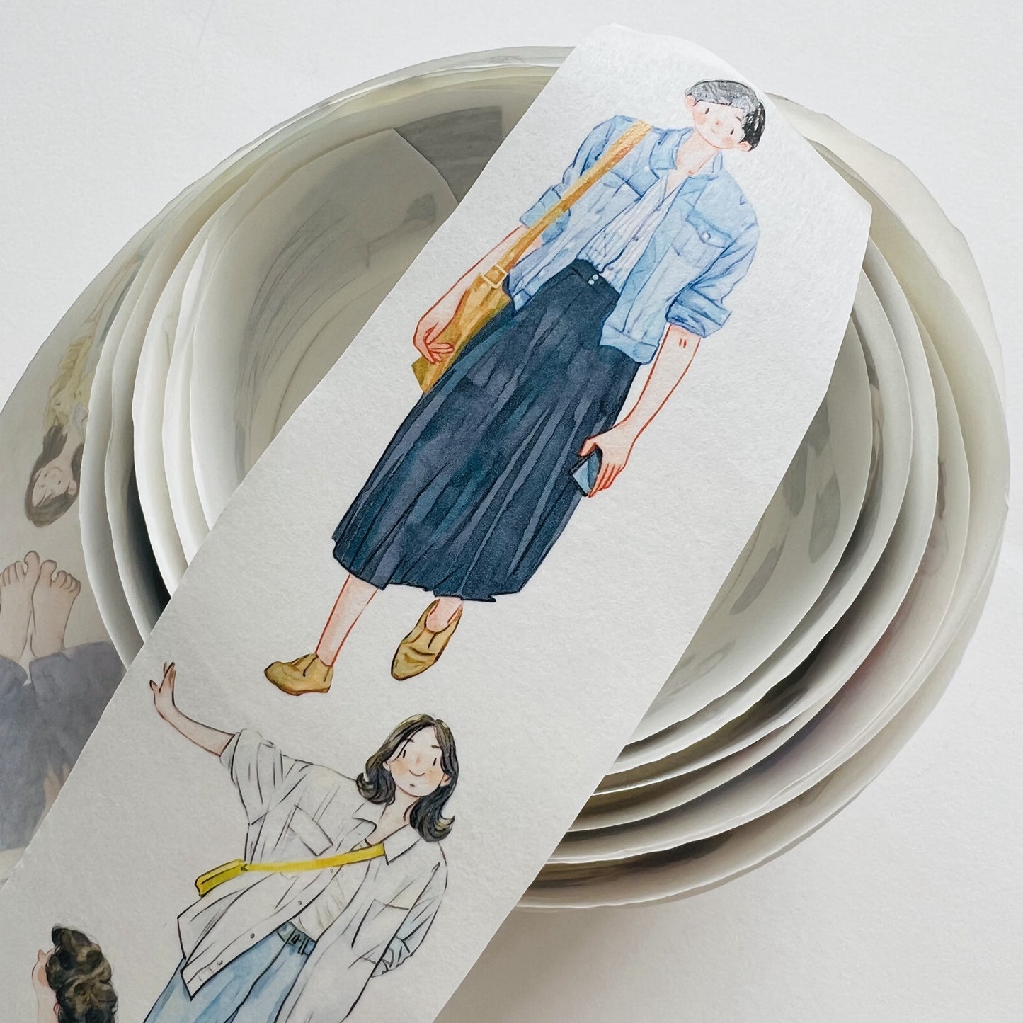 DingDing Vol3【8#Small Wardrobe】Original Character Design Vintage Casualness Girl Washi PET Tape