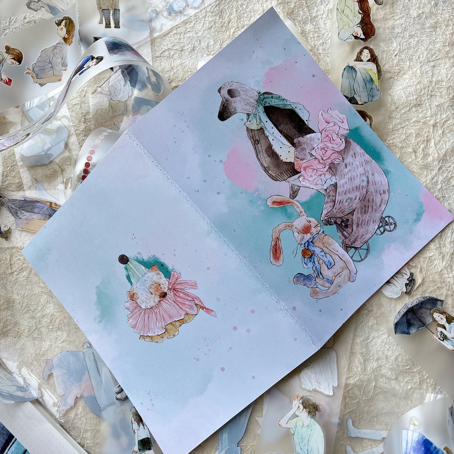 DingDing Vol14【8 Pcs 21x14.2cm,0.75kg A5 Notebook】,Washi Sticker Book,Passport, Blank Inner Pages,for Junk Journal,Journaling,Scrapbooking