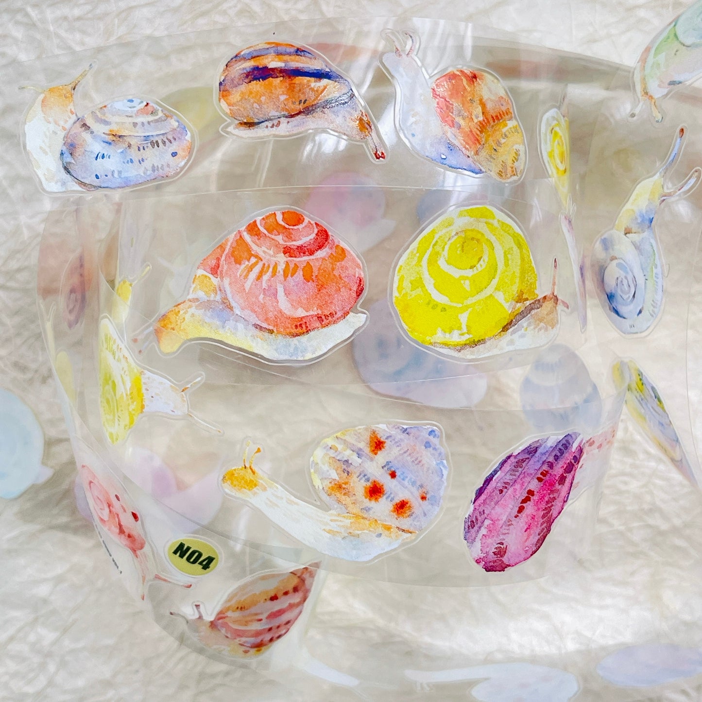 NuNu(DingDing) Vol1【N04 Snail】Salt Style Washi/PET Tape Stickers,for Scrapbook Supplies,Scrapbook Tape Stickers,Junk Journal Supplies