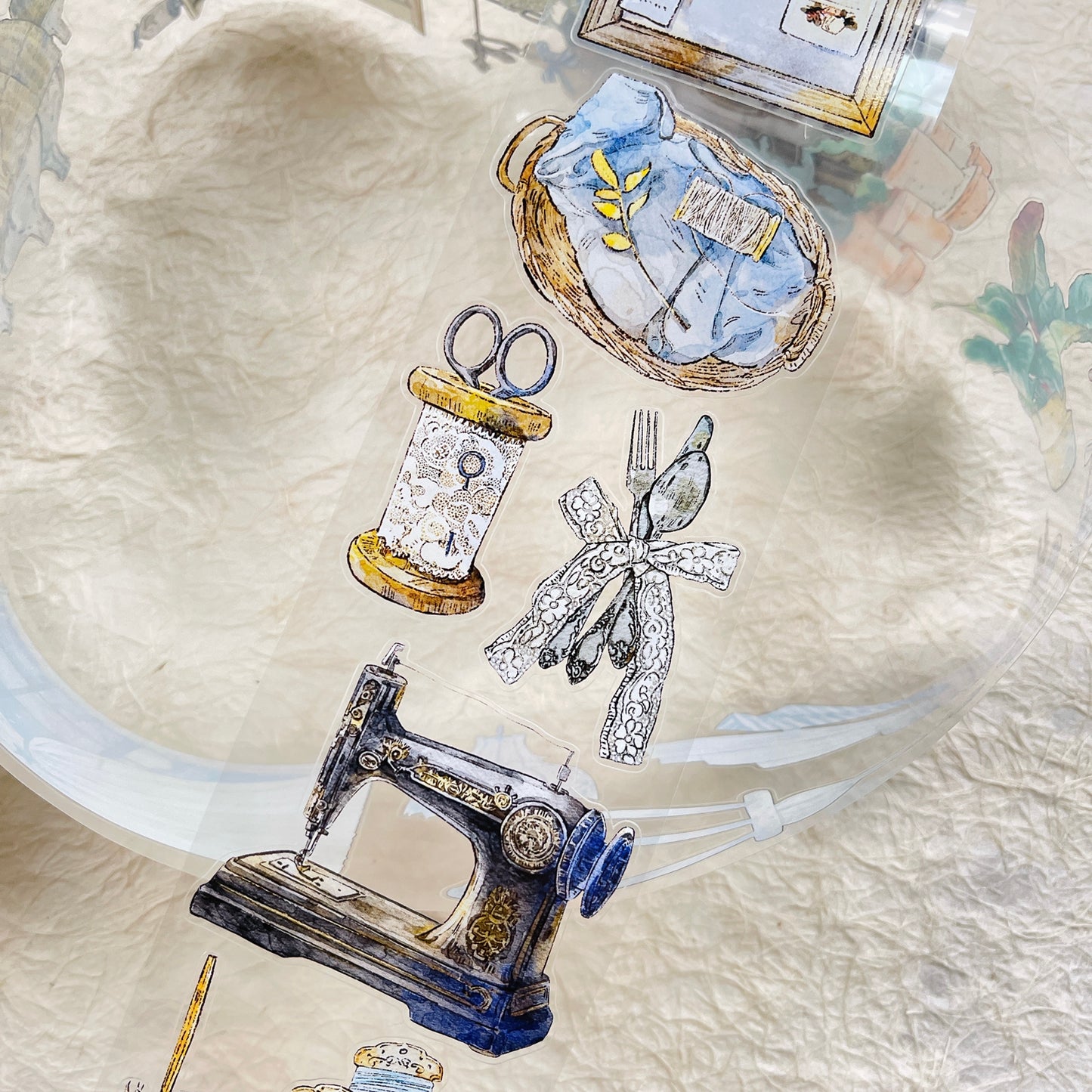 DingDing Vol12【45#Time Imprint】Original Design Pre-Cut Washi/PET Tape Stickers,for Scrapbook Supplies,Journaling,Junk Journal,Bullet Journal,Planner Stickers