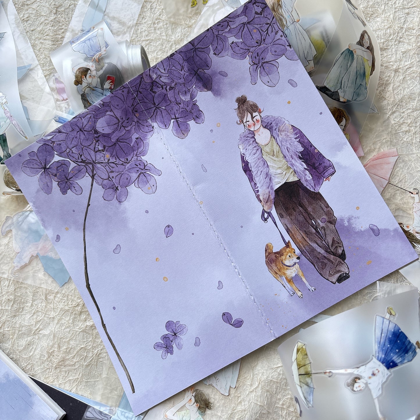 DingDing Vol14【10 Pcs 21x11cm,0.7kg TN Notebook】,Washi Sticker Book,Passport, Blank Inner Pages,for Junk Journal,Journaling,Scrapbooking