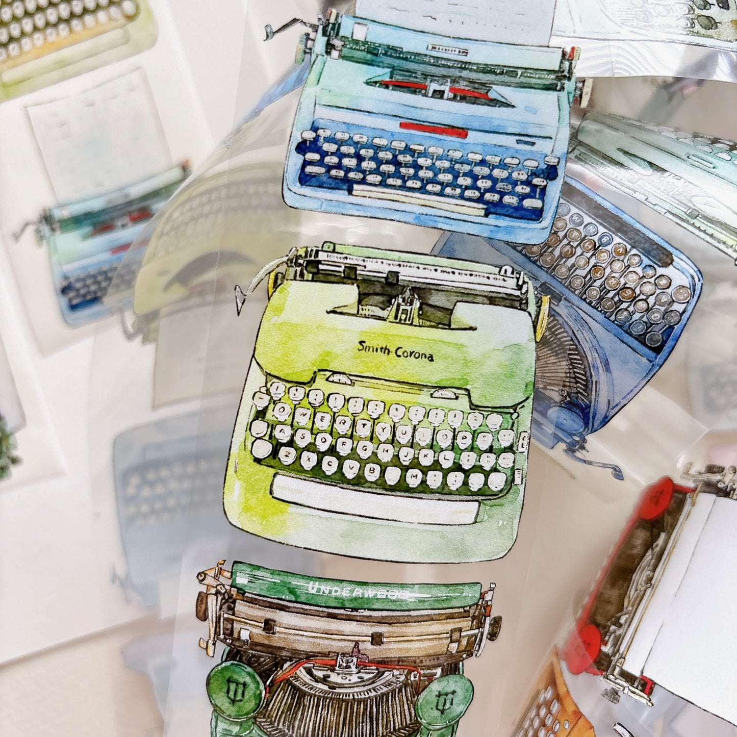Seahorse Forest Vol11【A64#Tap-tap】Vintage Printer Original Design Pre-Cut Washi/PET Tape Stickers,for Scrapbook Supplies,Junk Journal Supplies