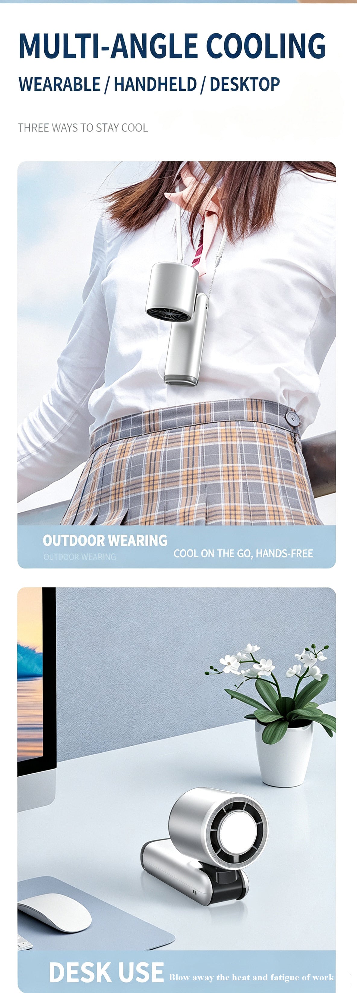 4000mAh Ultra-long Standby Mini 100 Speed Handheld Fan with Ice Cold Compress – USB Rechargeable Mini Turbo Portable Cooling Fan, Shenzhen Factory Wholesale