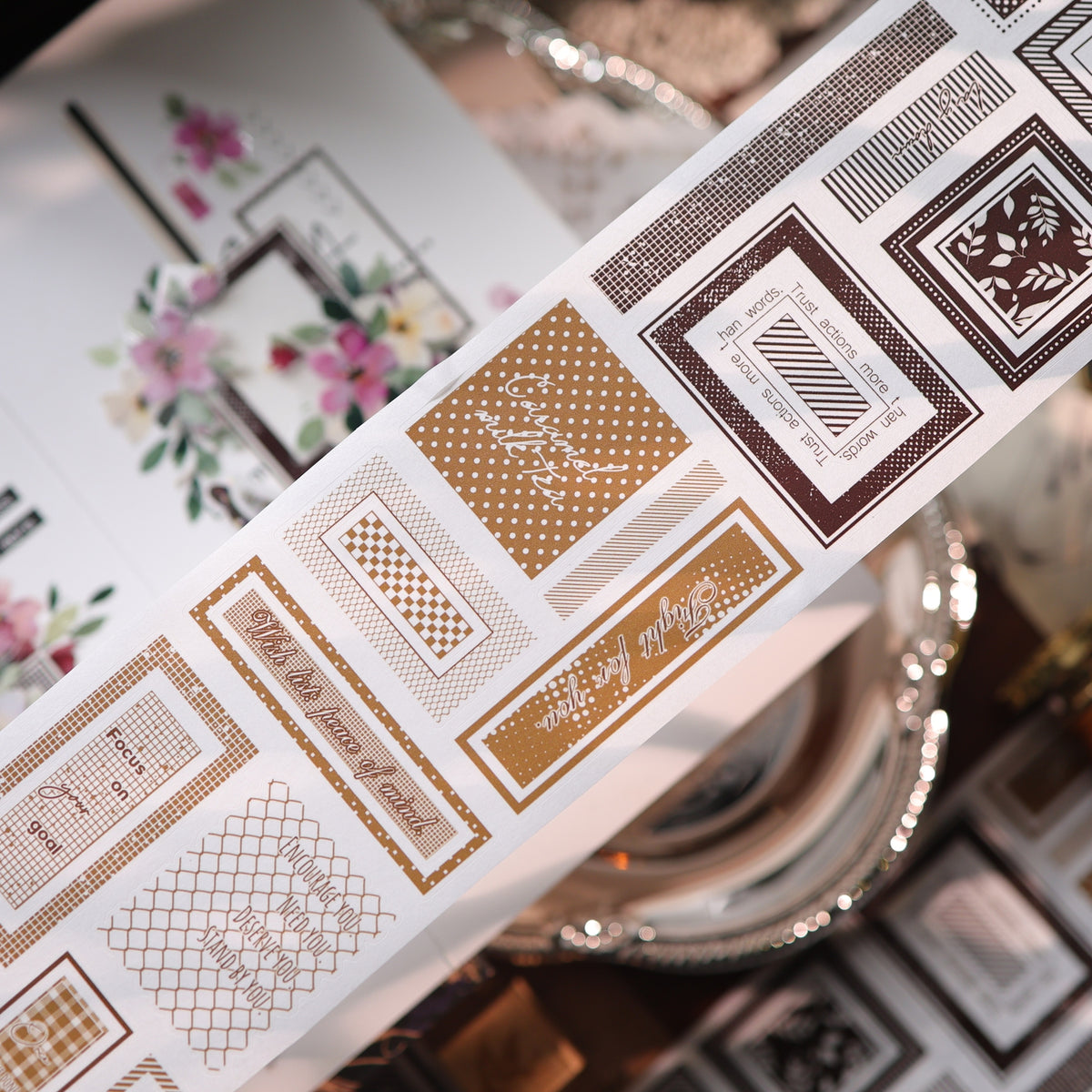 YiEr Vol18【A Brief Sketch】Pre-cut Orginal Design Base Border Washi Tape and PET Stickers