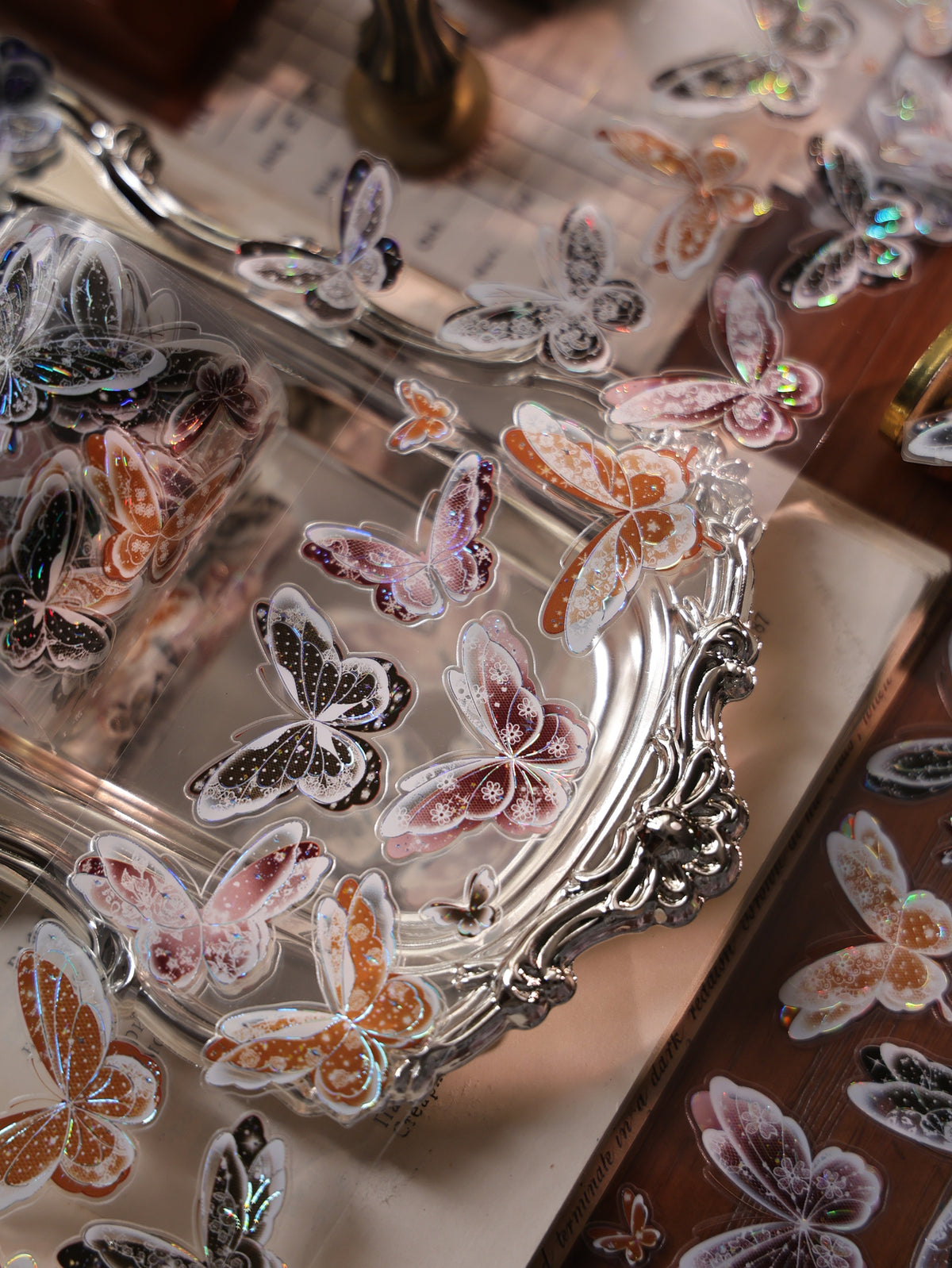 YiEr Vol18【Glasswing Butterfly】Pre-cut Orginal Design Butterfly Washi Tape and PET Stickers