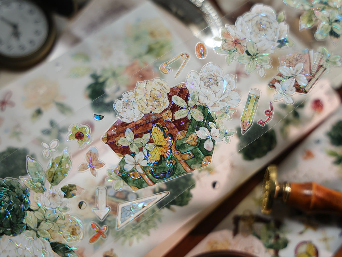YiEr Vol18【Flower Box】Pre-cut Orginal Design Follower Washi Tape and PET Stickers