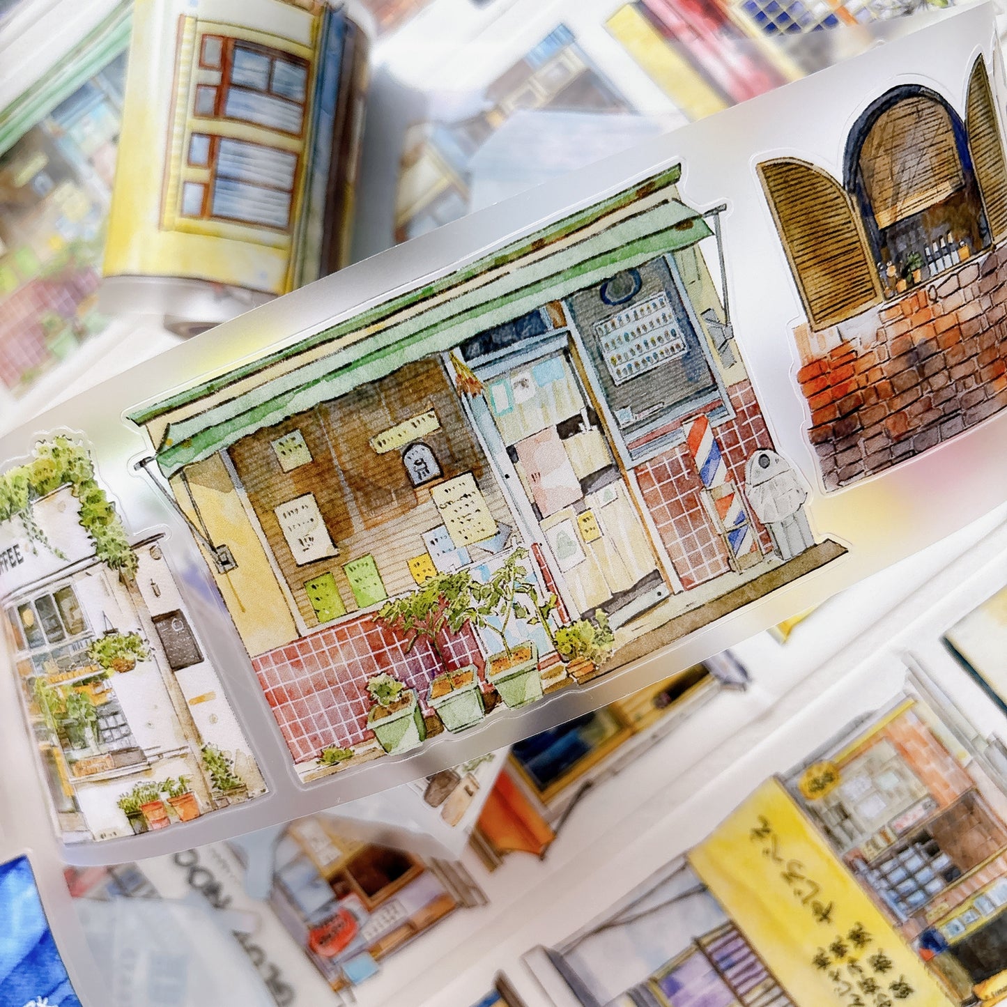 Seahorse Forest Vol11【A60#Shed】Vintage Scene Original Design Pre-Cut Washi/PET Tape Stickers,for Scrapbook Supplies,Junk Journal Supplies