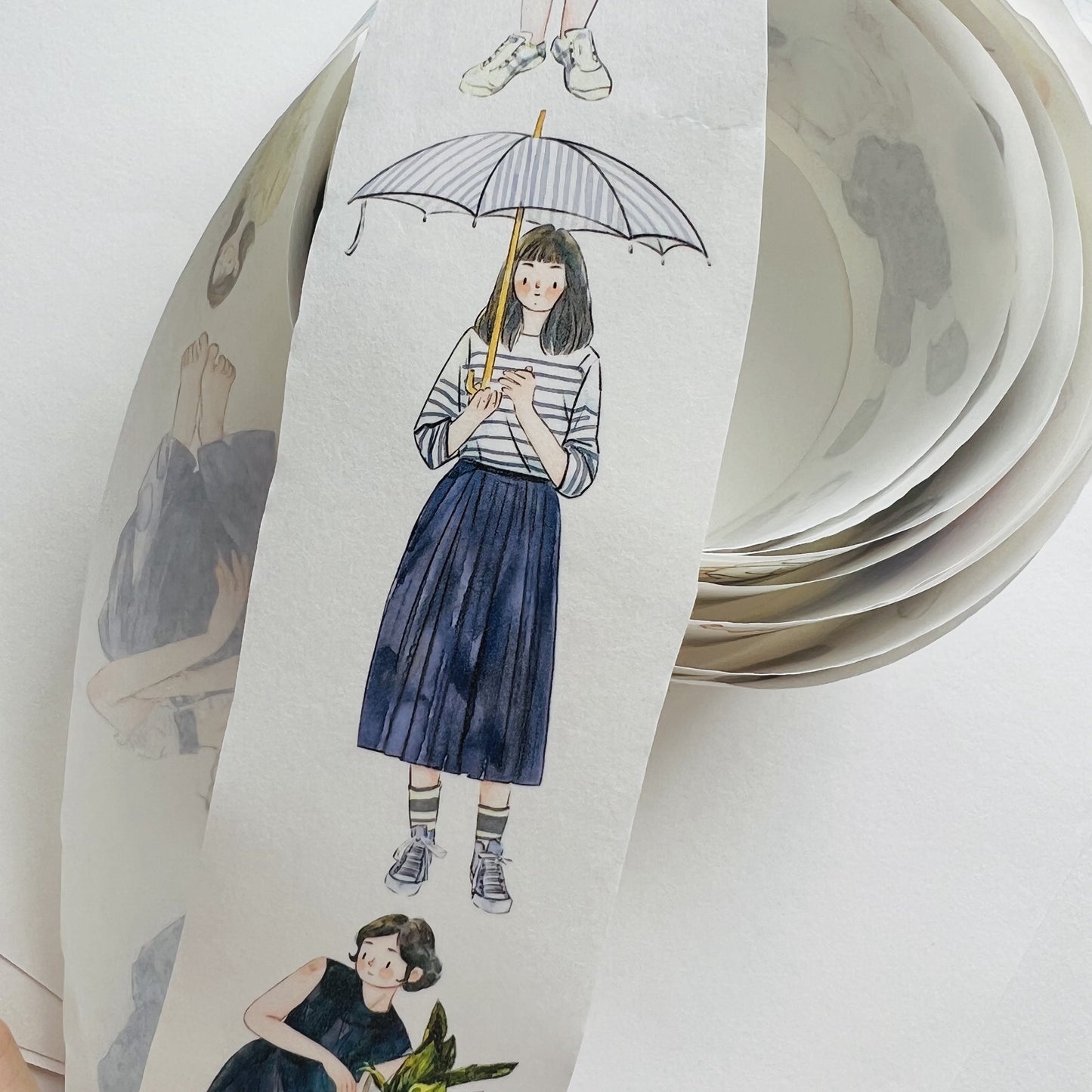 DingDing Vol3【8#Small Wardrobe】Original Character Design Vintage Casualness Girl Washi PET Tape