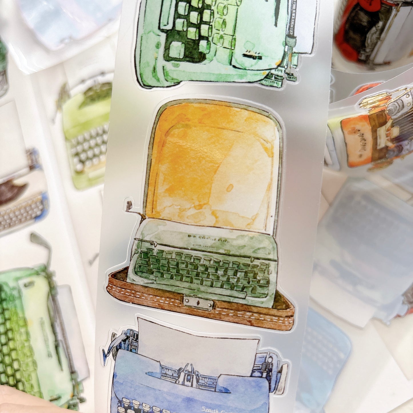 Seahorse Forest Vol11【A64#Tap-tap】Vintage Printer Original Design Pre-Cut Washi/PET Tape Stickers,for Scrapbook Supplies,Junk Journal Supplies