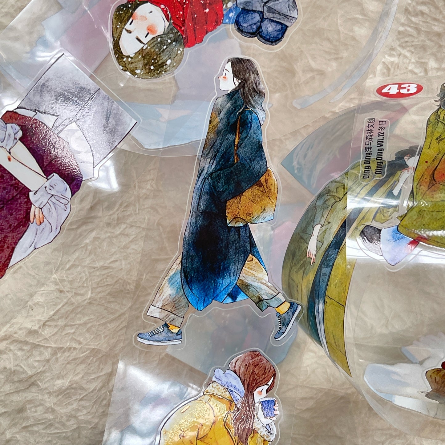 DingDing Vol12【43#Winter Day】Original Design Pre-Cut Washi/PET Tape Stickers,for Scrapbook Supplies,Journaling,Junk Journal,Bullet Journal,Planner Stickers