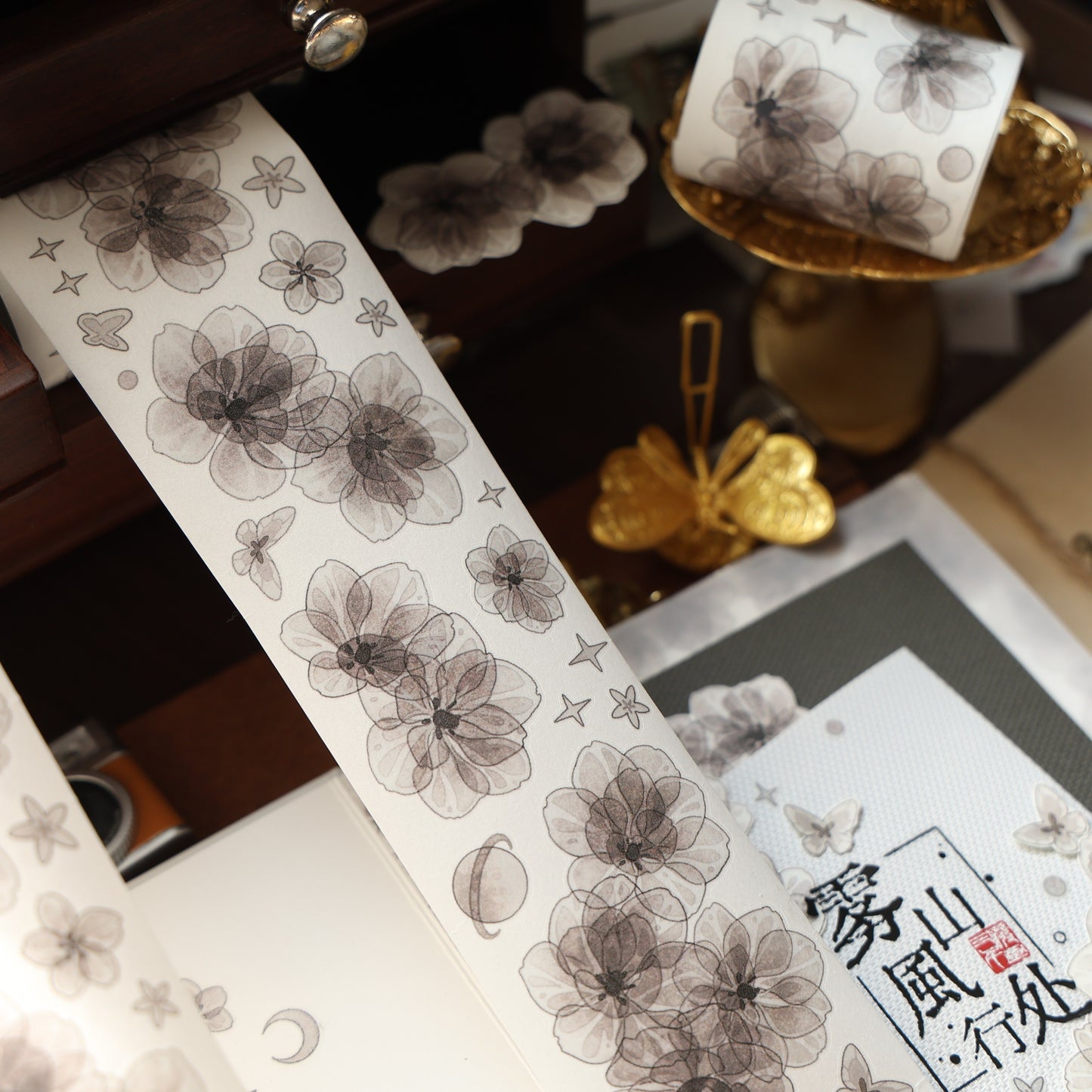 YiEr Vol16【Shadow Flower】Floral Washi Tape and PET Stickers