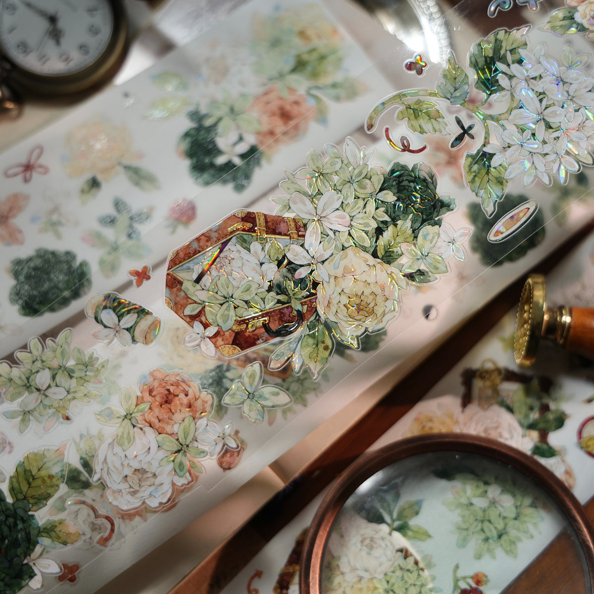 YiEr Vol18【Flower Box】Pre-cut Orginal Design Follower Washi Tape and PET Stickers