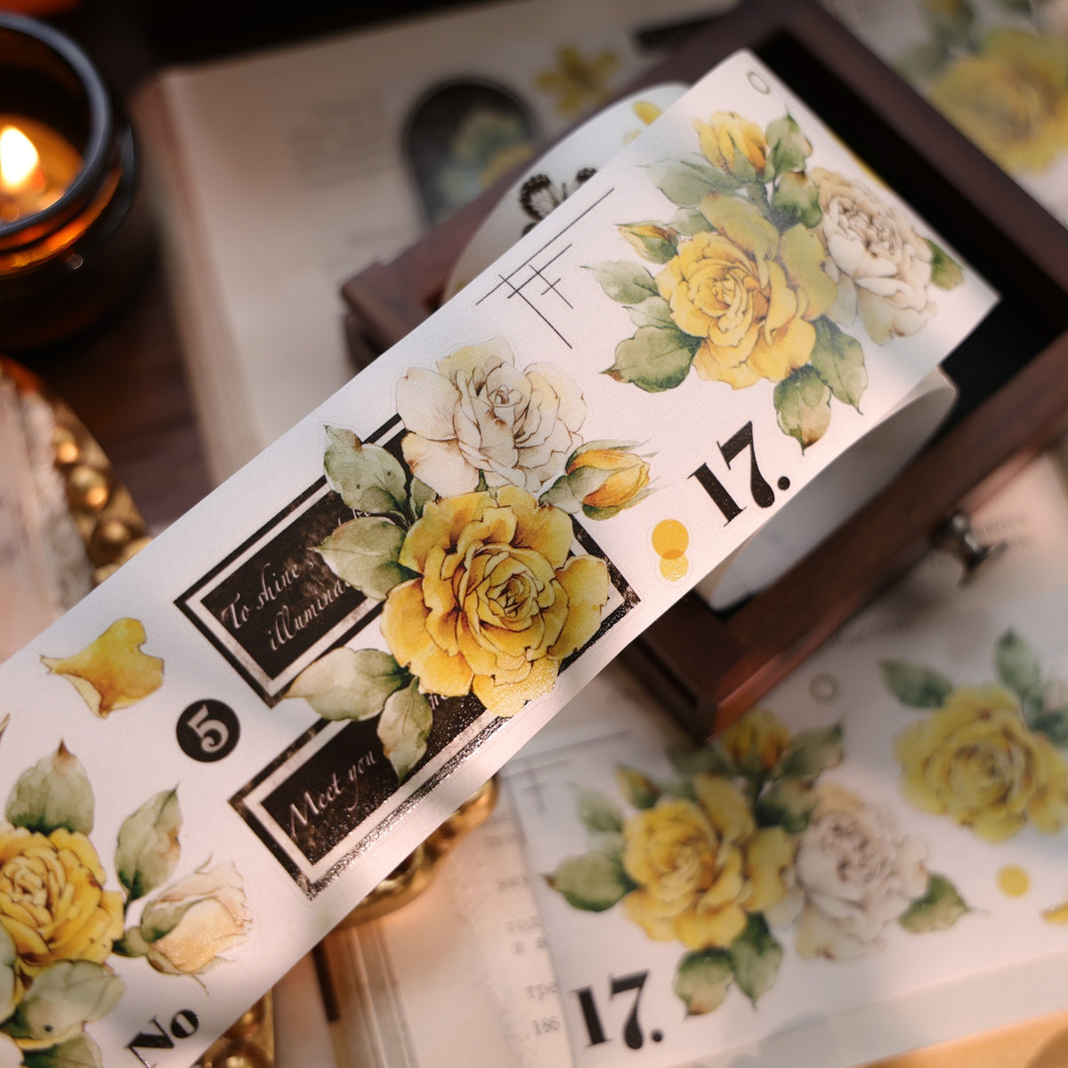 YiEr Vol18【Yellowed Letter Paper】Pre-cut Orginal Design Follower Washi Tape and PET Stickers