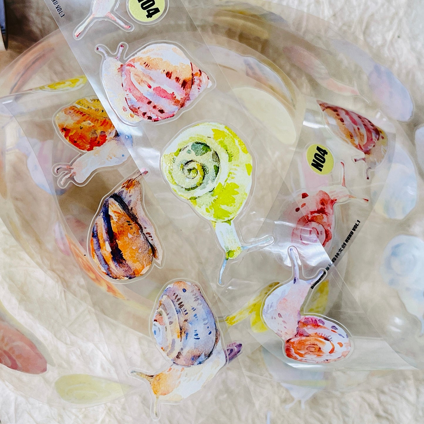 NuNu(DingDing) Vol1【N04 Snail】Salt Style Washi/PET Tape Stickers,for Scrapbook Supplies,Scrapbook Tape Stickers,Junk Journal Supplies
