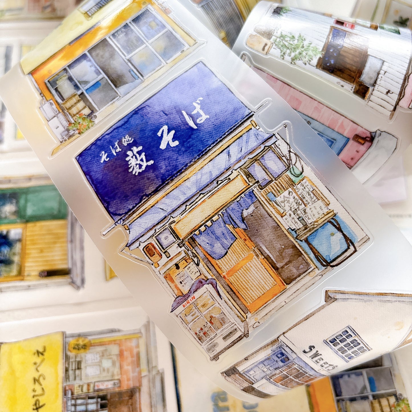 Seahorse Forest Vol11【A60#Shed】Vintage Scene Original Design Pre-Cut Washi/PET Tape Stickers,for Scrapbook Supplies,Junk Journal Supplies