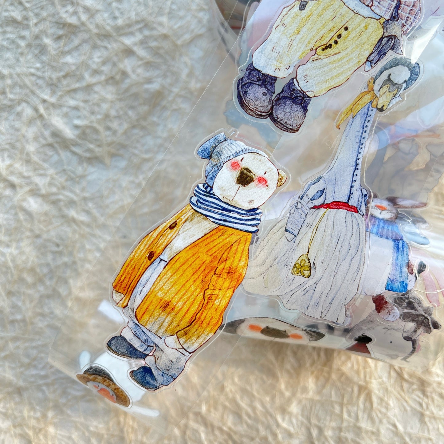 DingDing Vol13【46#Ragdoll】Kiss-cut Washi Pet Tape,Original Vintage Design for Scrapbooks Supplies,Junk Journal,Planner Stickers