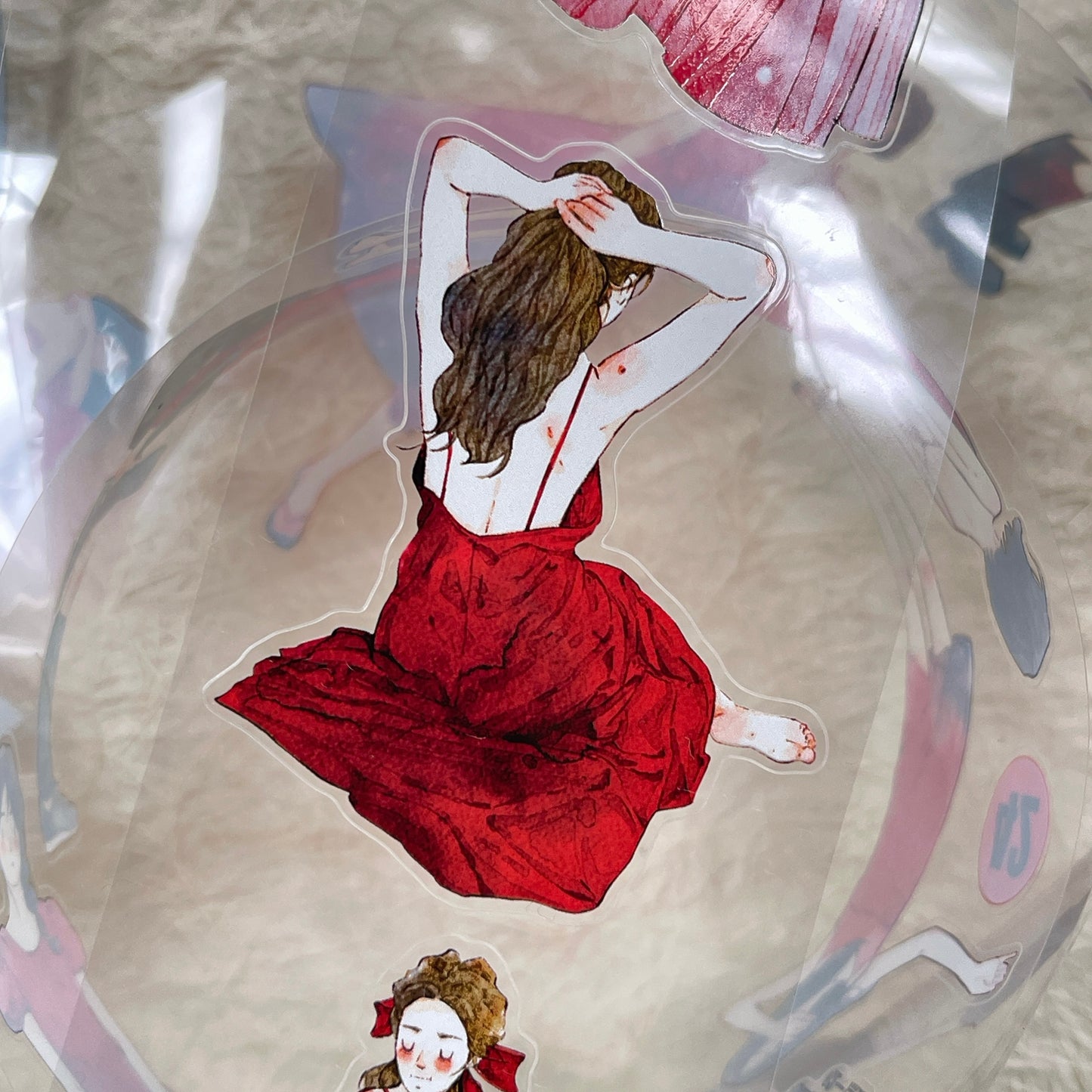 DingDing Vol12【42#A Little Red】Original Design Pre-Cut Washi/PET Tape Stickers,for Scrapbook Supplies,Journaling,Junk Journal,Bullet Journal,Planner Stickers