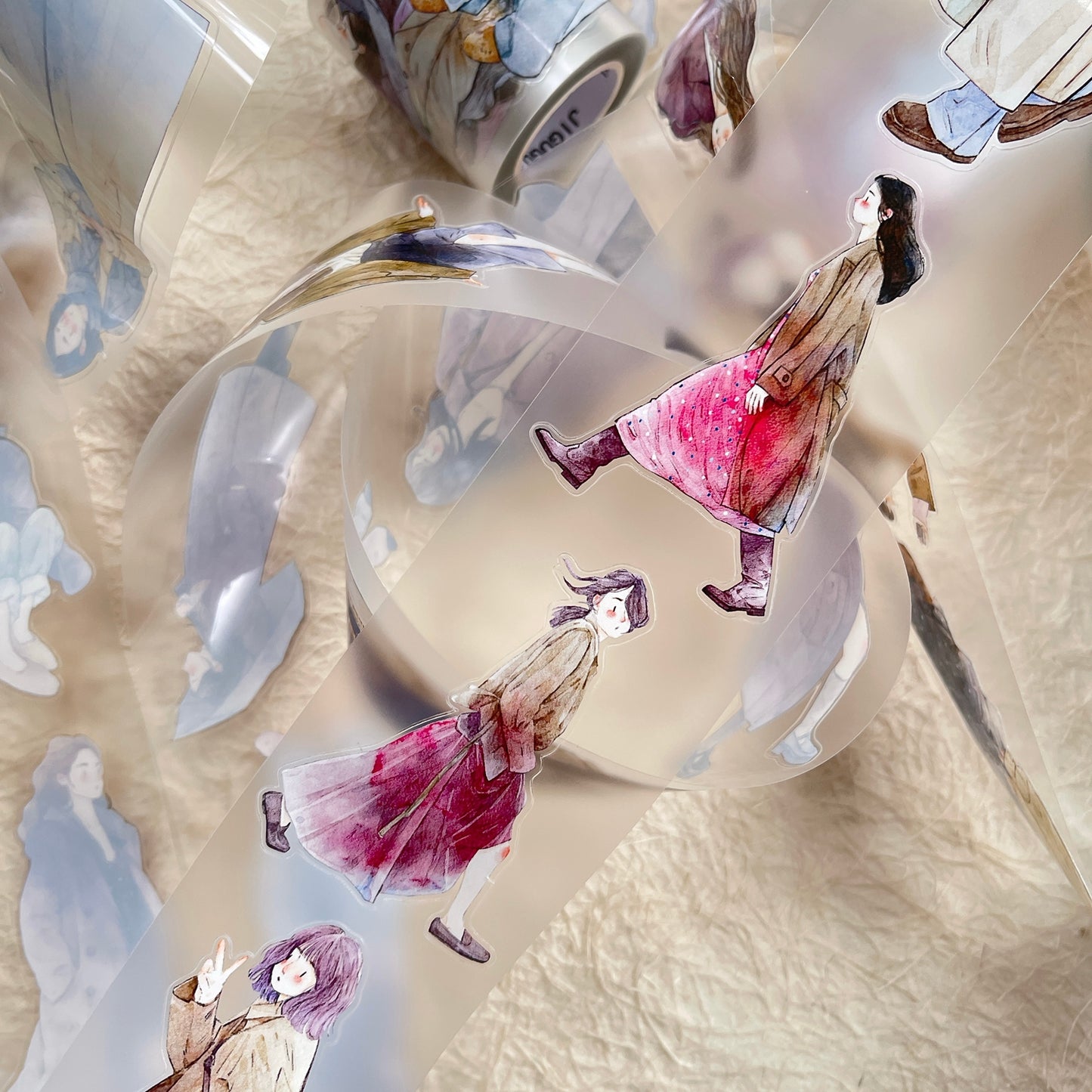 DingDing Vol12【44#Colors of Autumn】Original Design Pre-Cut Washi/PET Tape Stickers,for Scrapbook Supplies,Journaling,Junk Journal,Bullet Journal,Planner Stickers