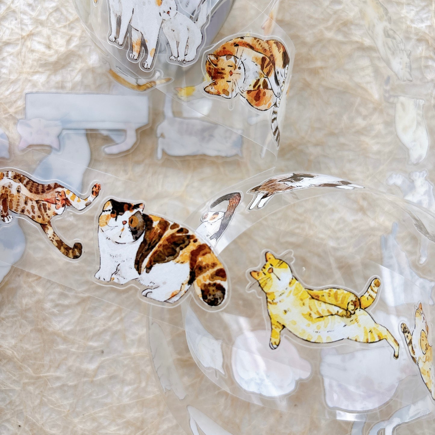 Seahorse Forest Vol11【A62#Mimi】Vintage Cat Original Design Pre-Cut Washi/PET Tape Stickers,for Scrapbook Supplies,Junk Journal Supplies