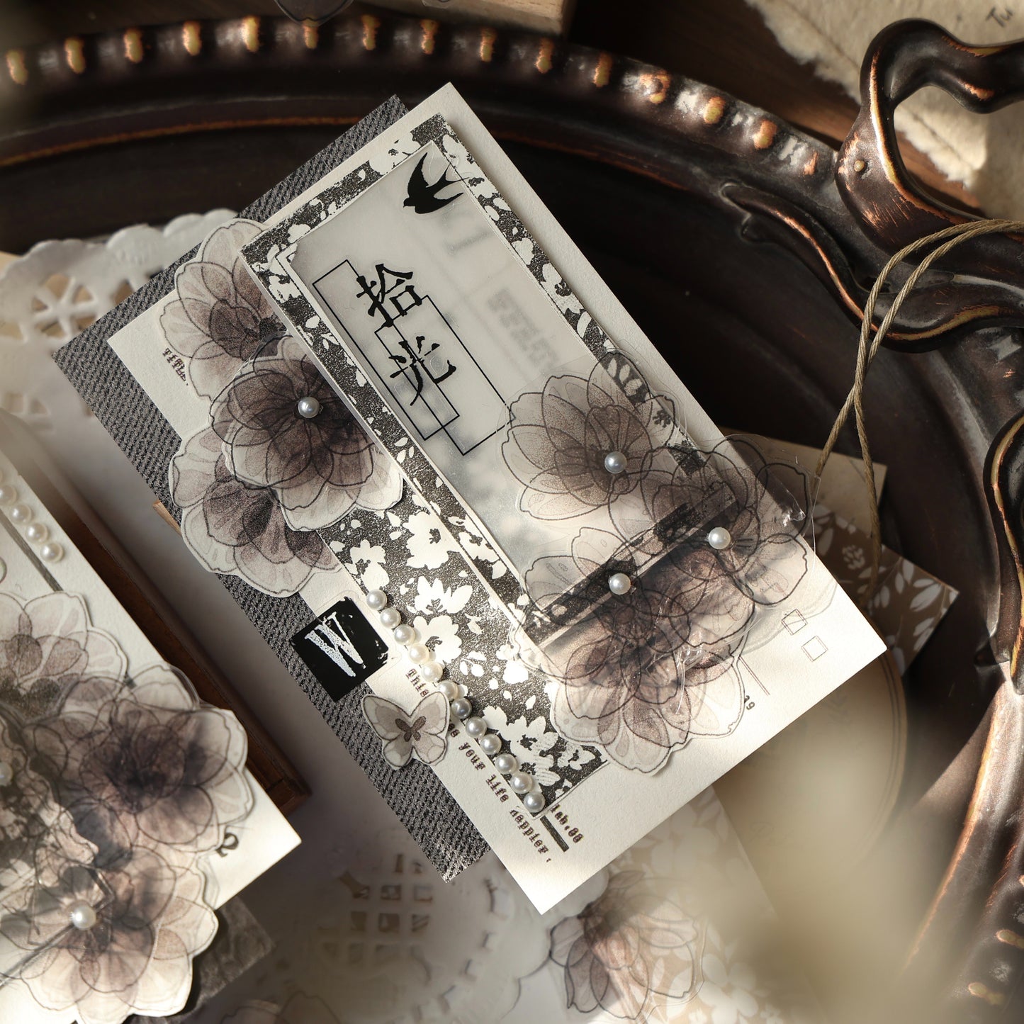 YiEr Vol16【Shadow Flower】Floral Washi Tape and PET Stickers