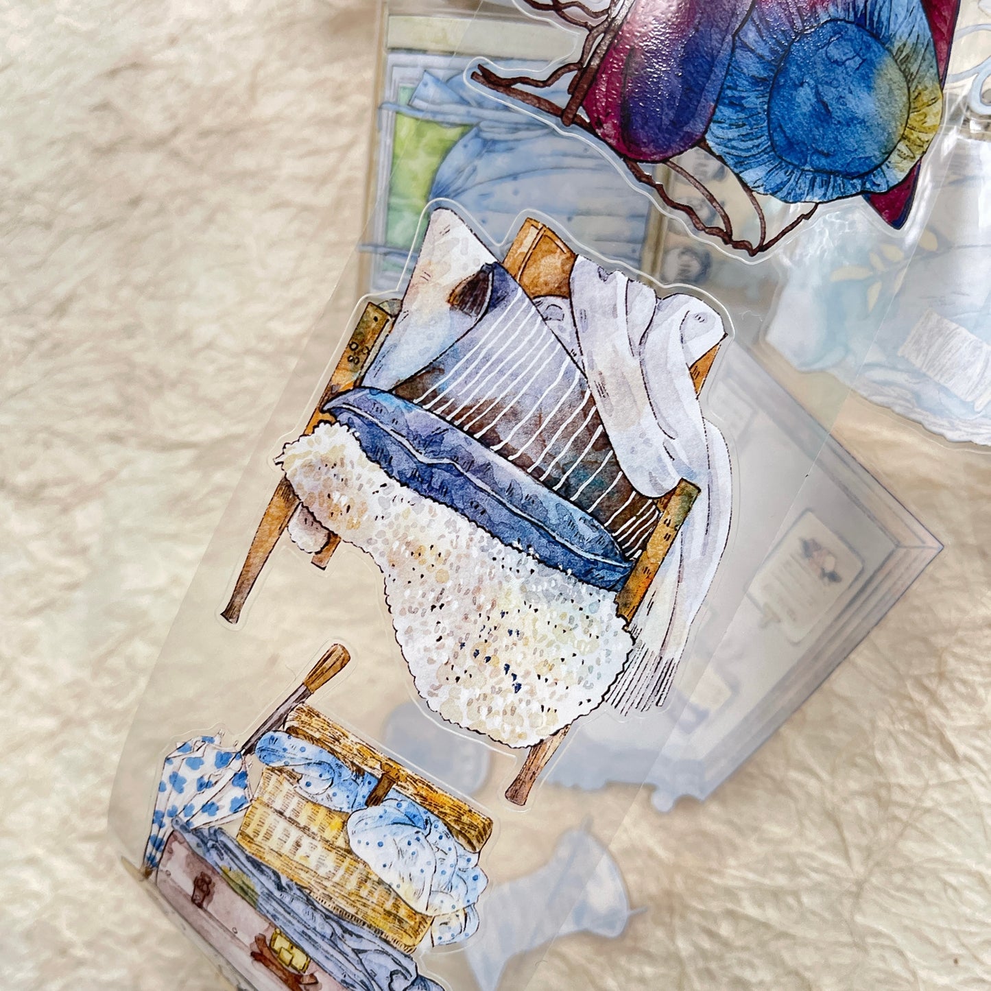 DingDing Vol12【45#Time Imprint】Original Design Pre-Cut Washi/PET Tape Stickers,for Scrapbook Supplies,Journaling,Junk Journal,Bullet Journal,Planner Stickers